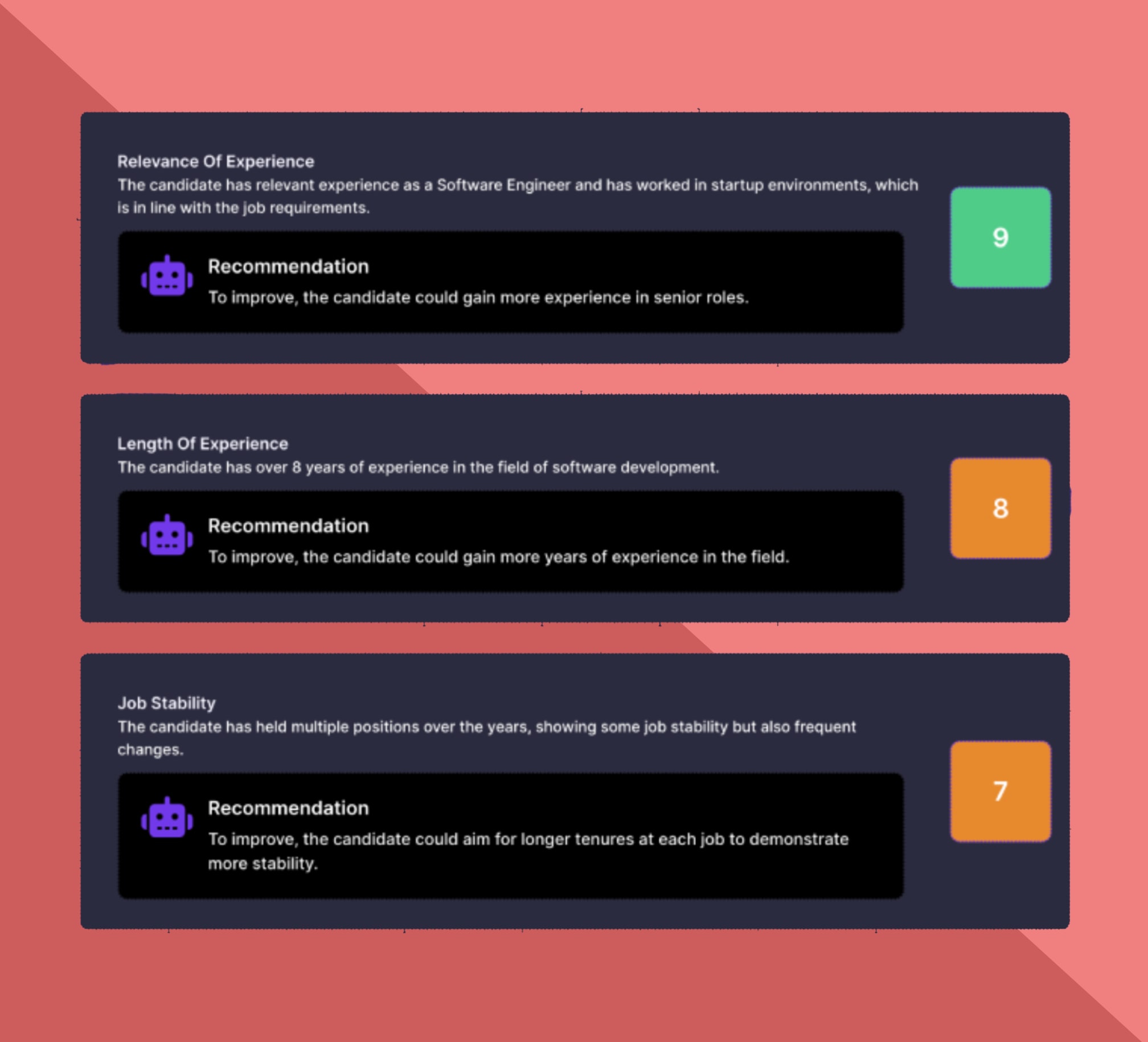 Resume metrics visual graphic