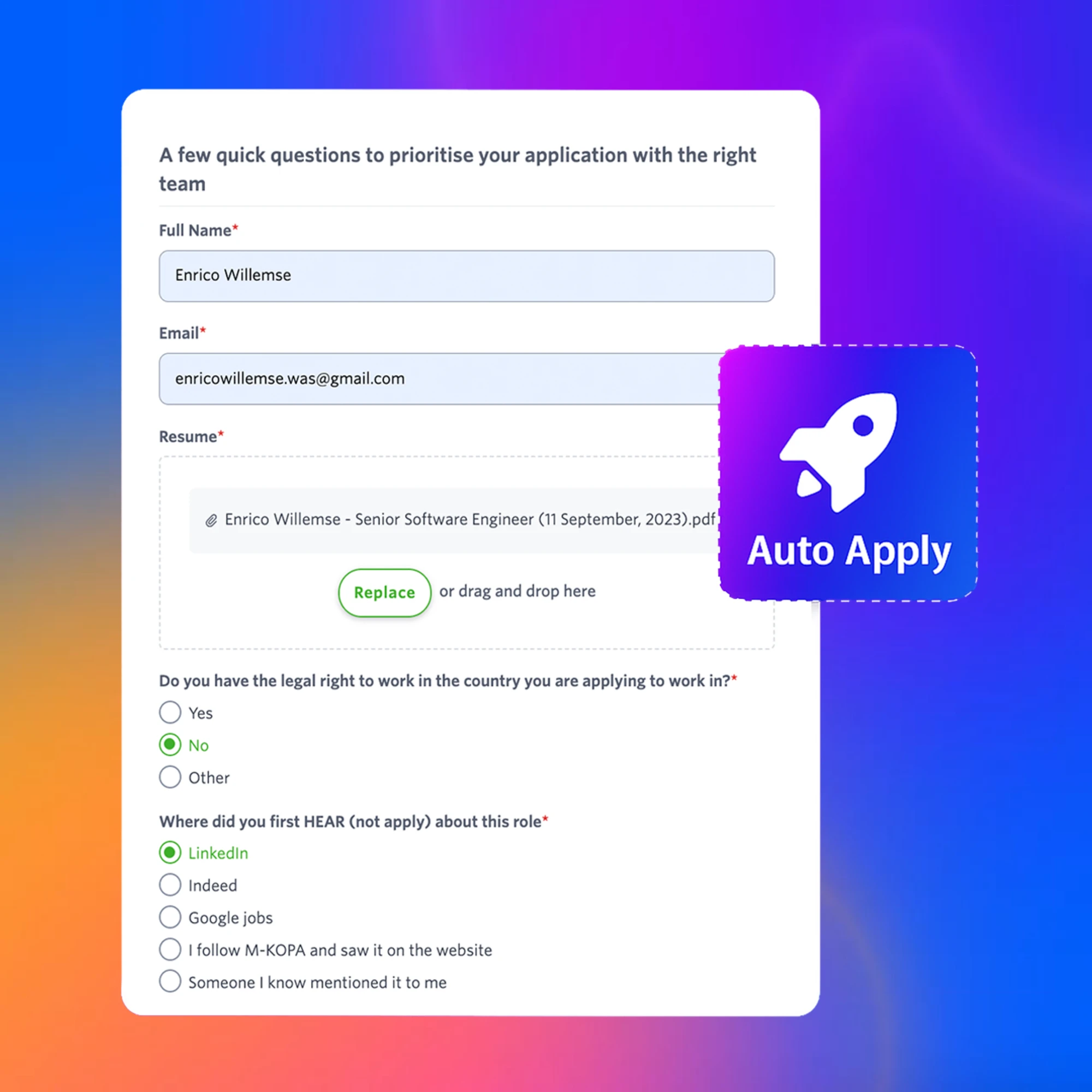 Jobo applying for jobs with Agentic AI Agent