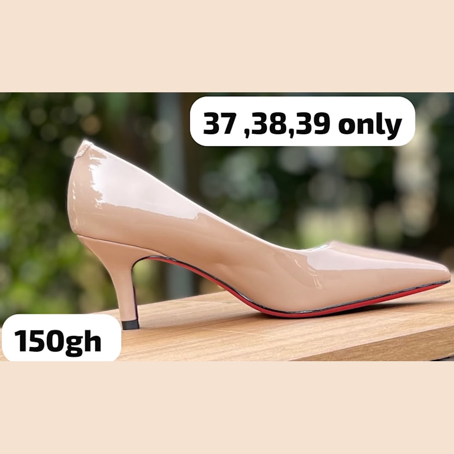Nude Patent Kitten-Heel Pumps