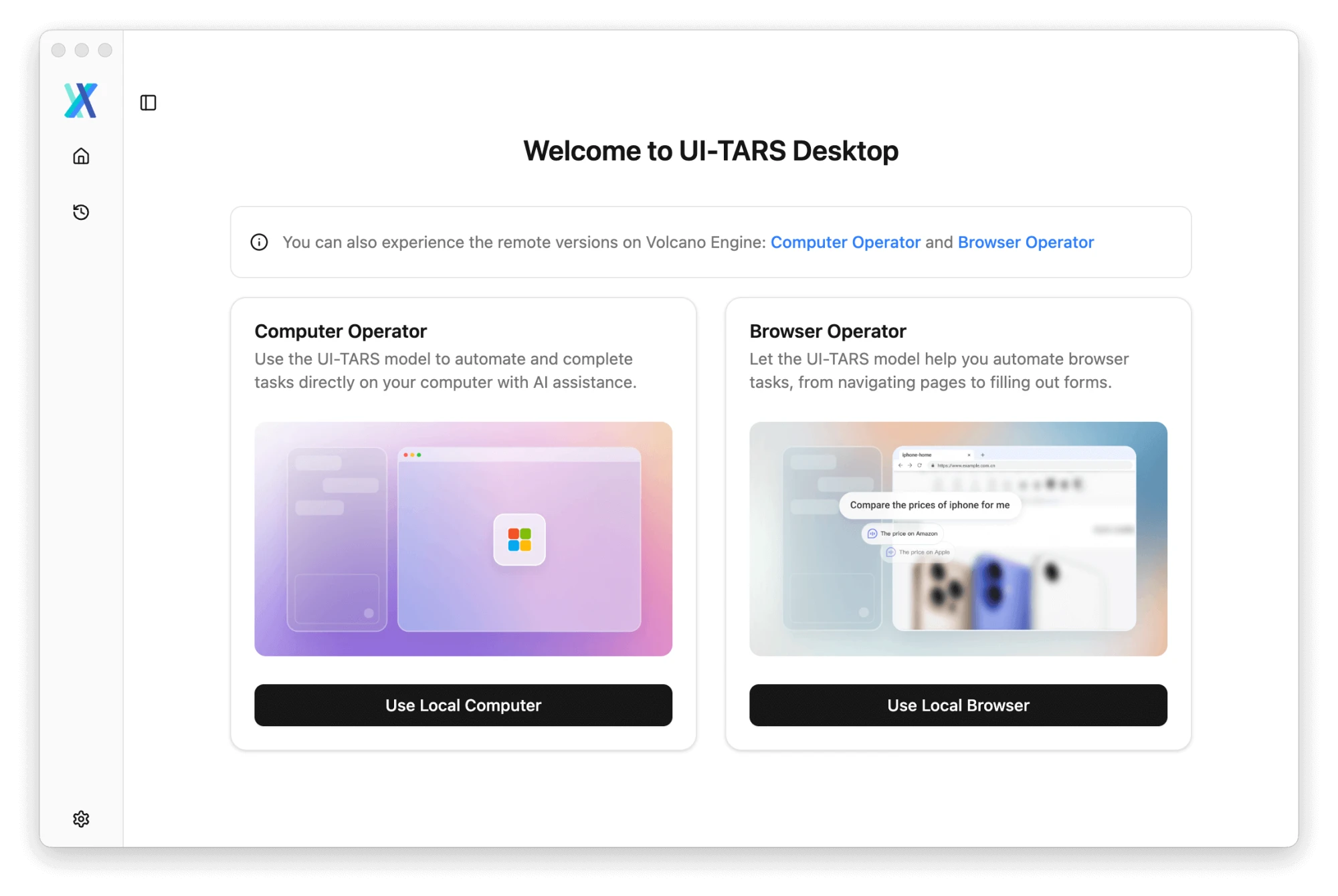 UI-TARS Desktop app screen