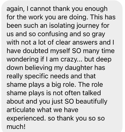 Parent testimonial