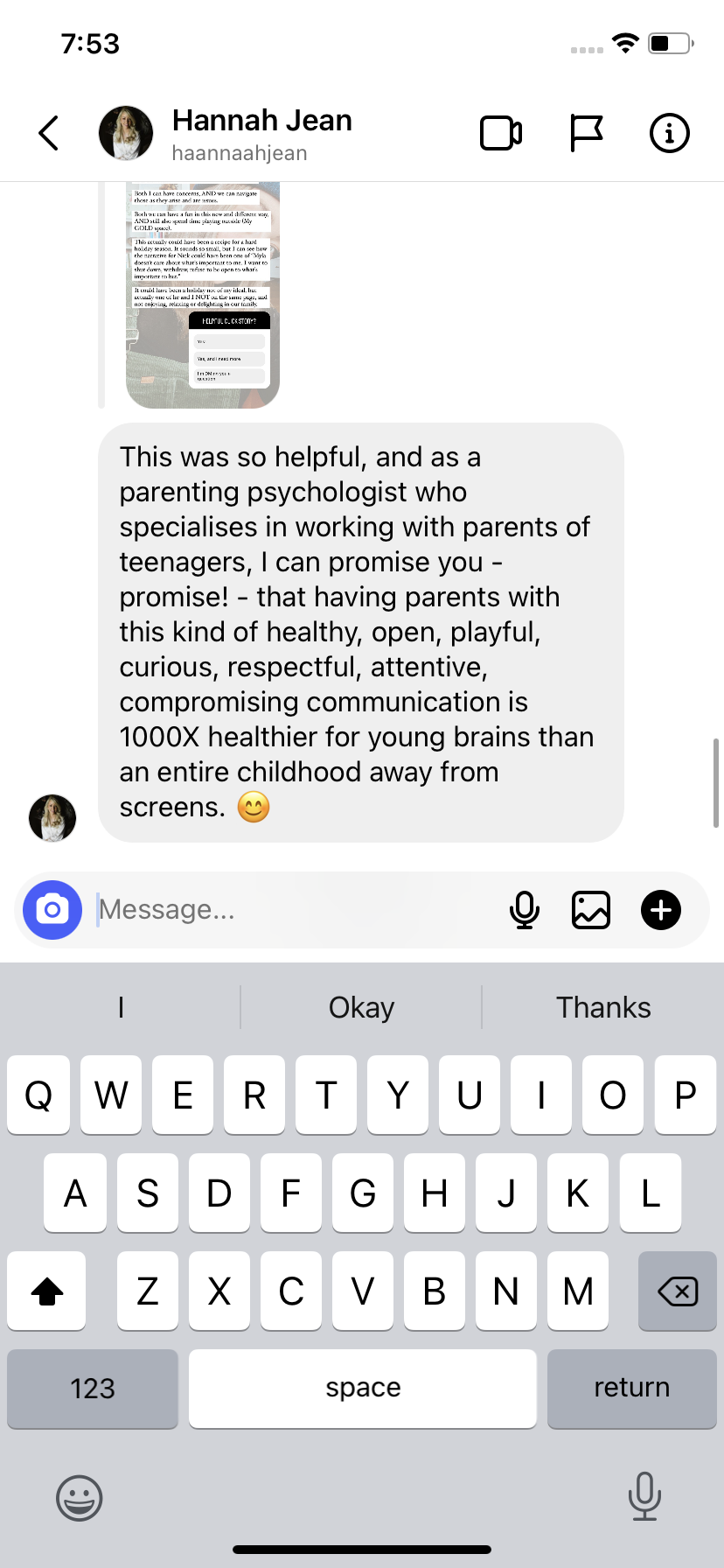 Parent testimonial