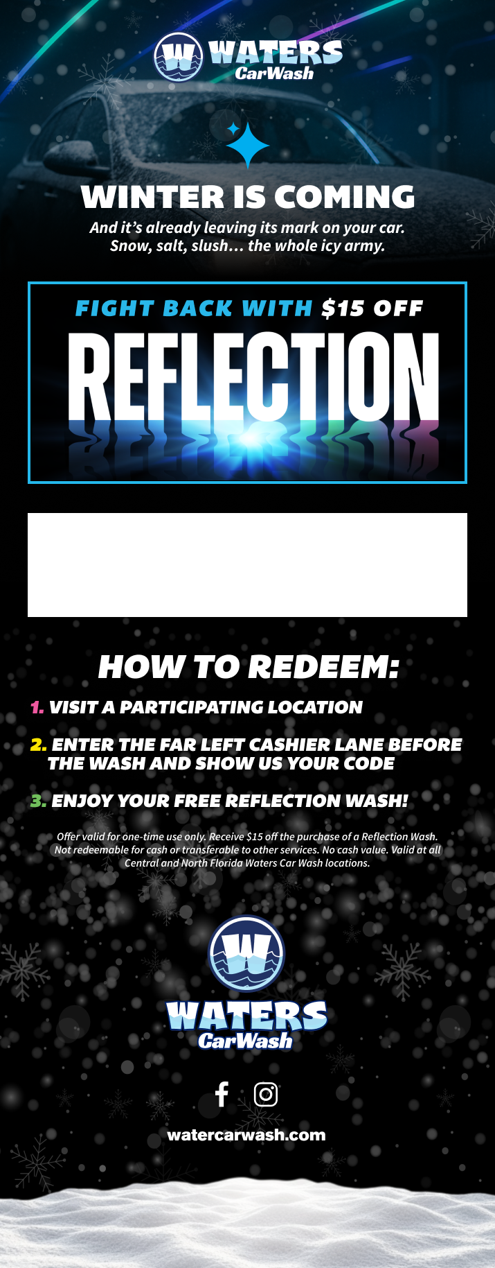 Waters Carwash winter promotion email