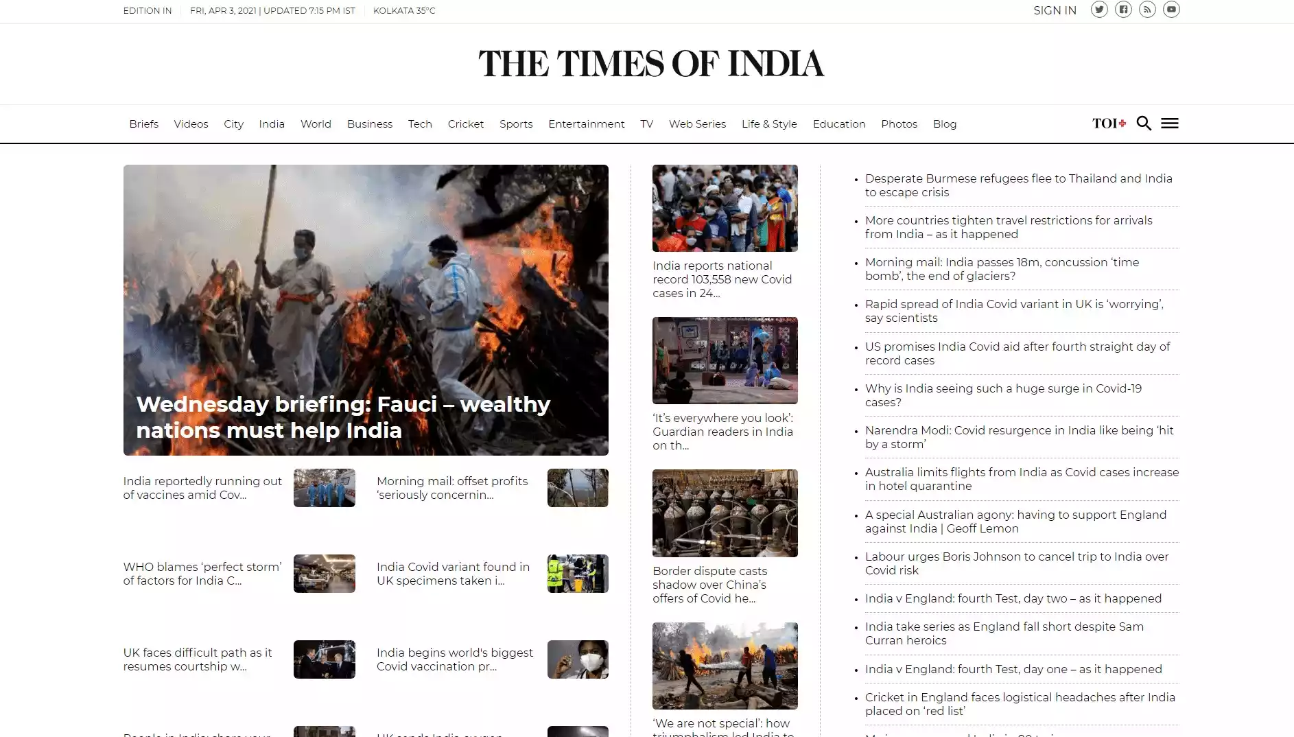 Times of India Clone with React JS