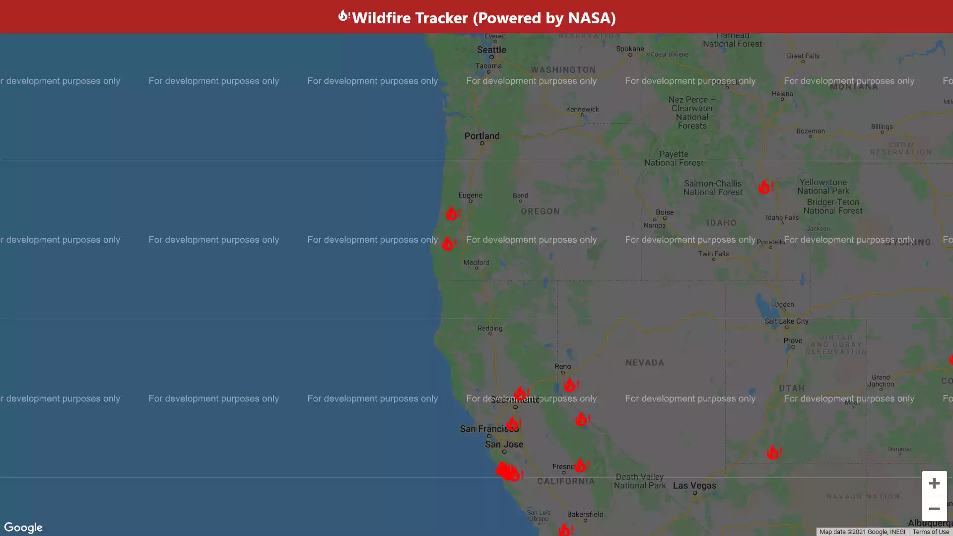 Wildfire Tracker with React JS with Google Map API