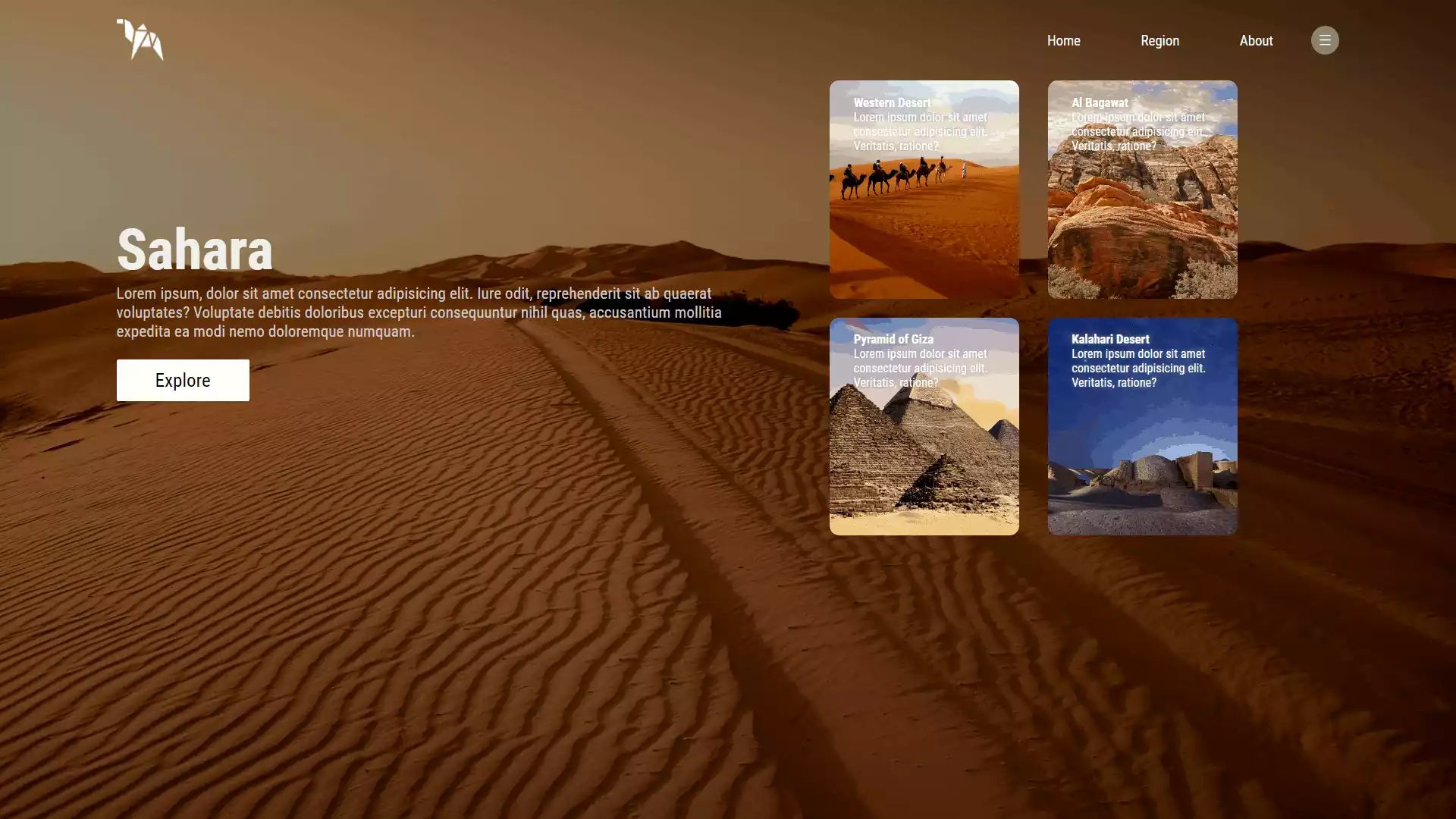 Desert Site using HTML and CSS