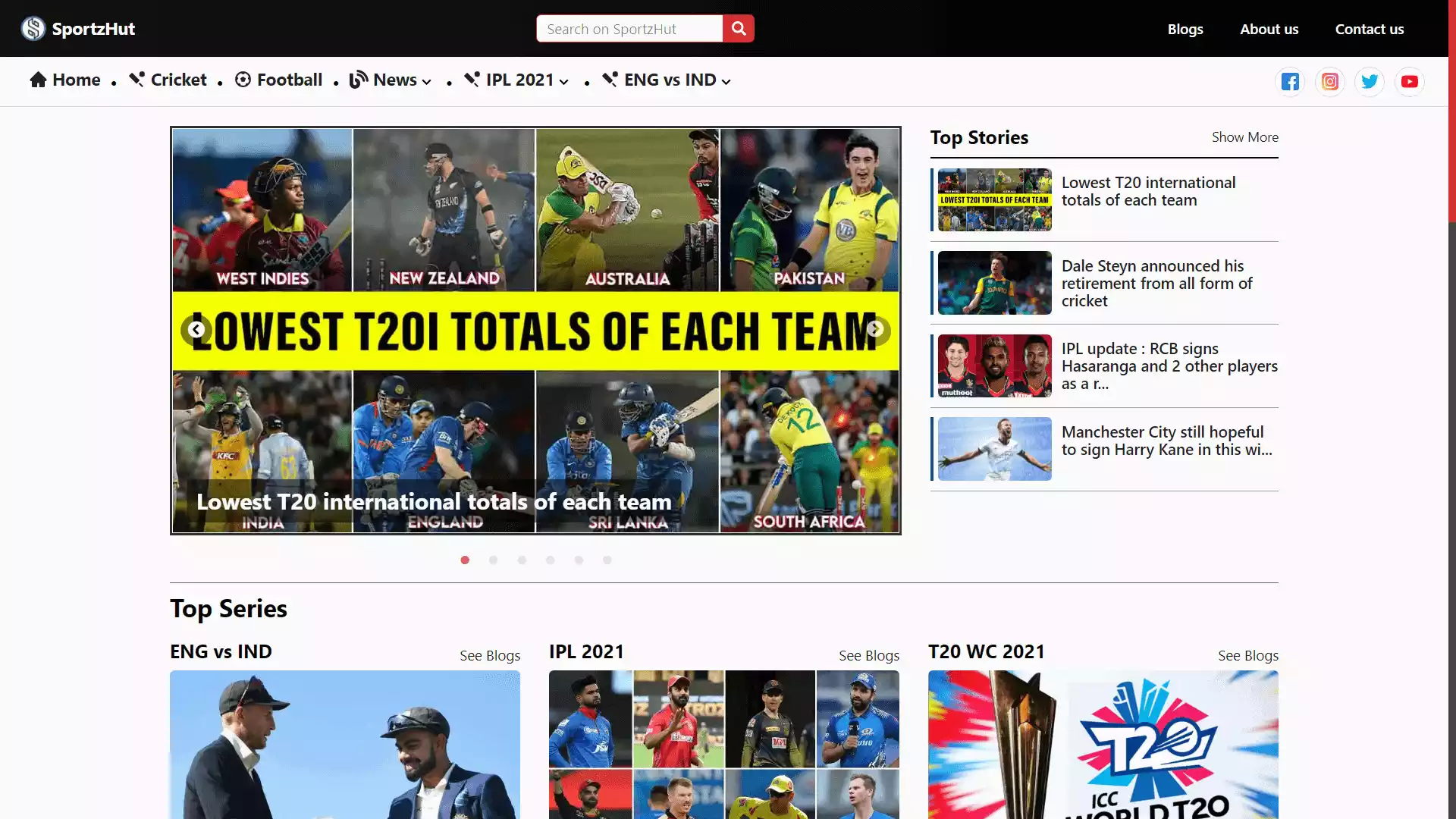 SportzHut. Next JS Blog Website for Sports. Mridul.Tech