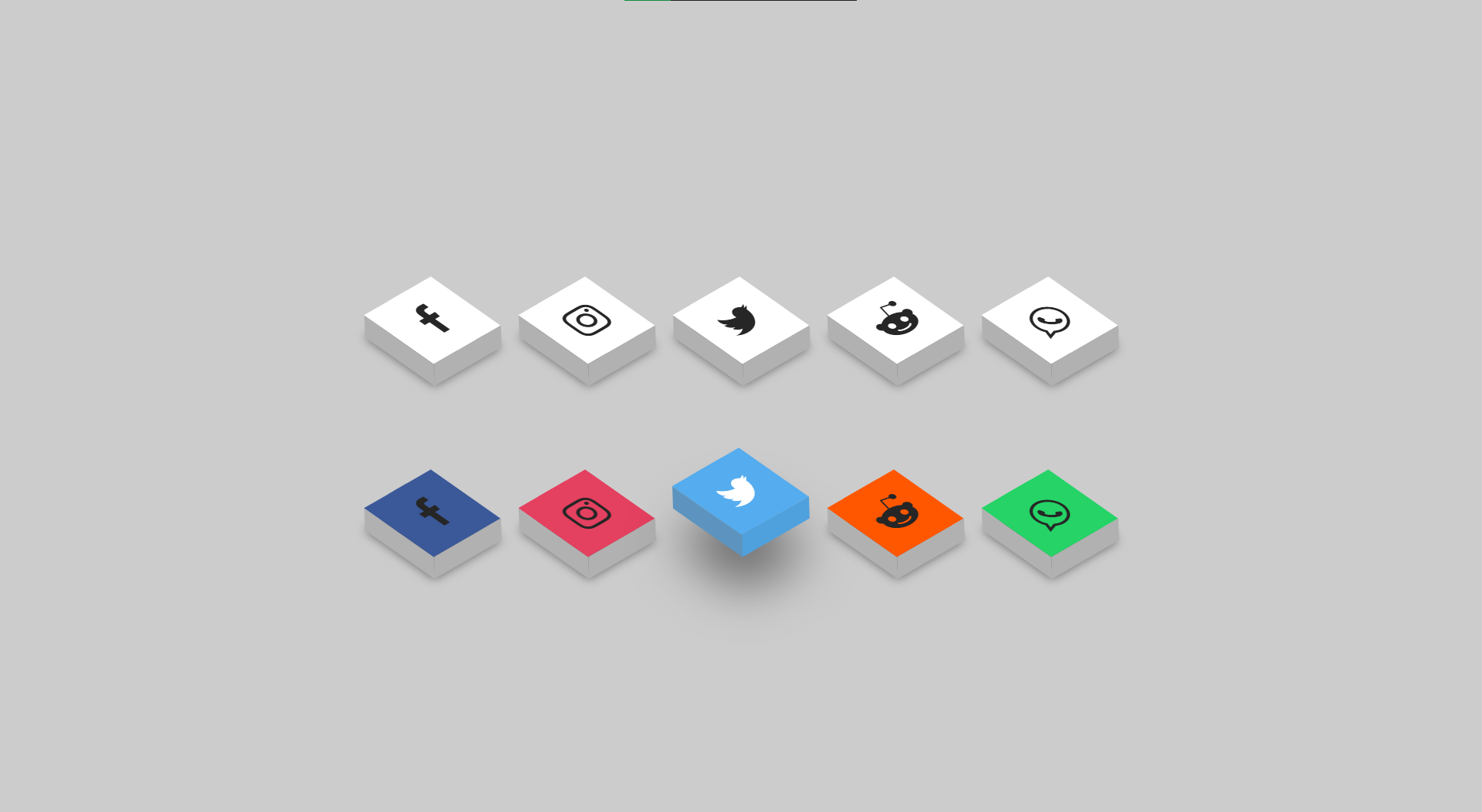 3D Isometric Social Media Icons