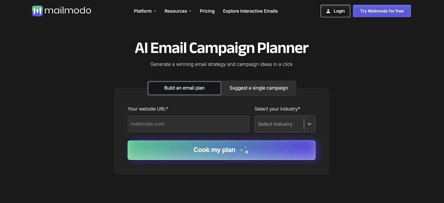 Mailmodo AI Email Campaign Planner