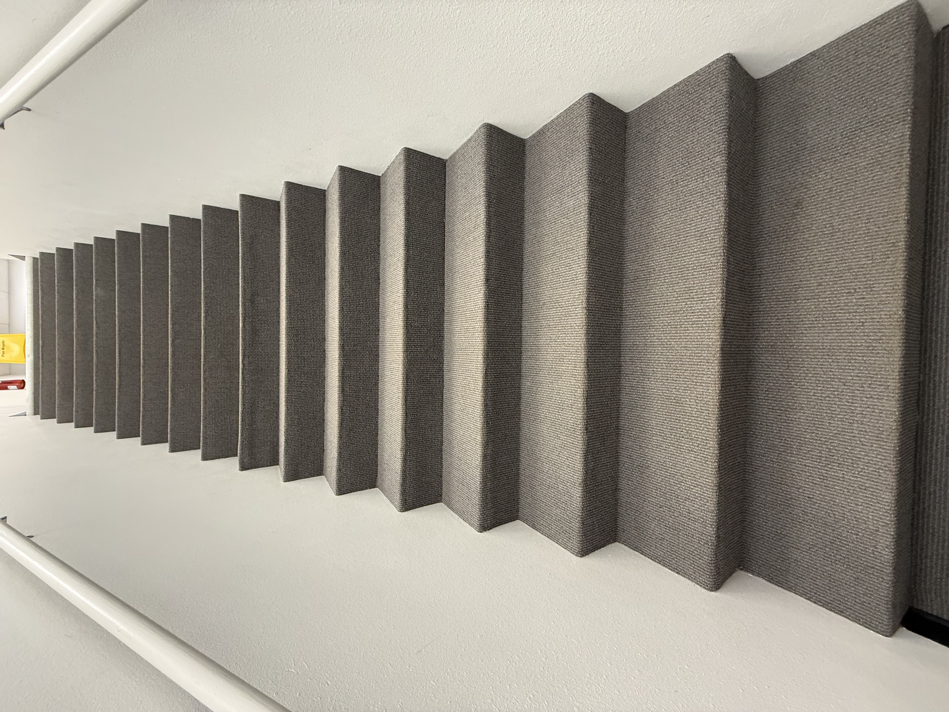 Carpet on stairs going up before cleaning