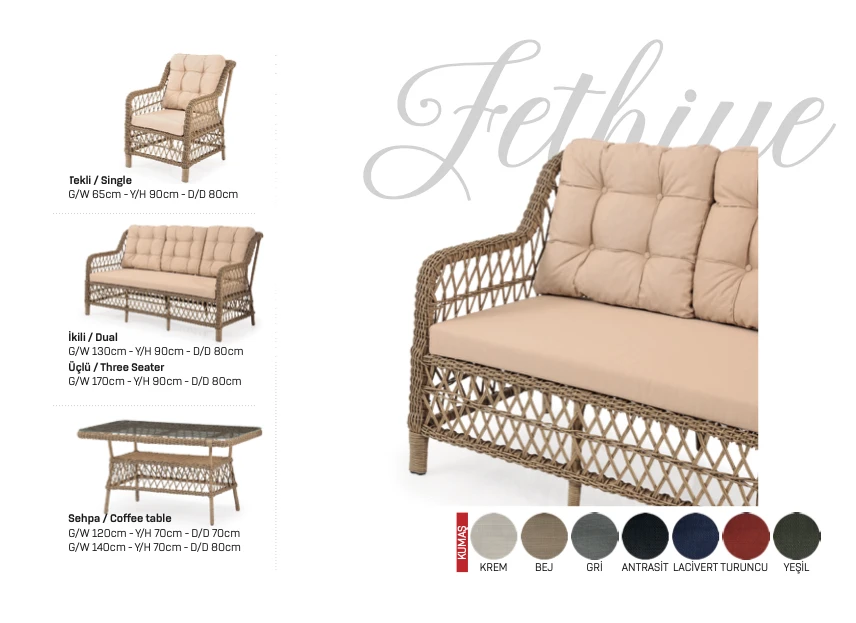 Natural Rattan Lounge Set - Fethiye thumbnail 2