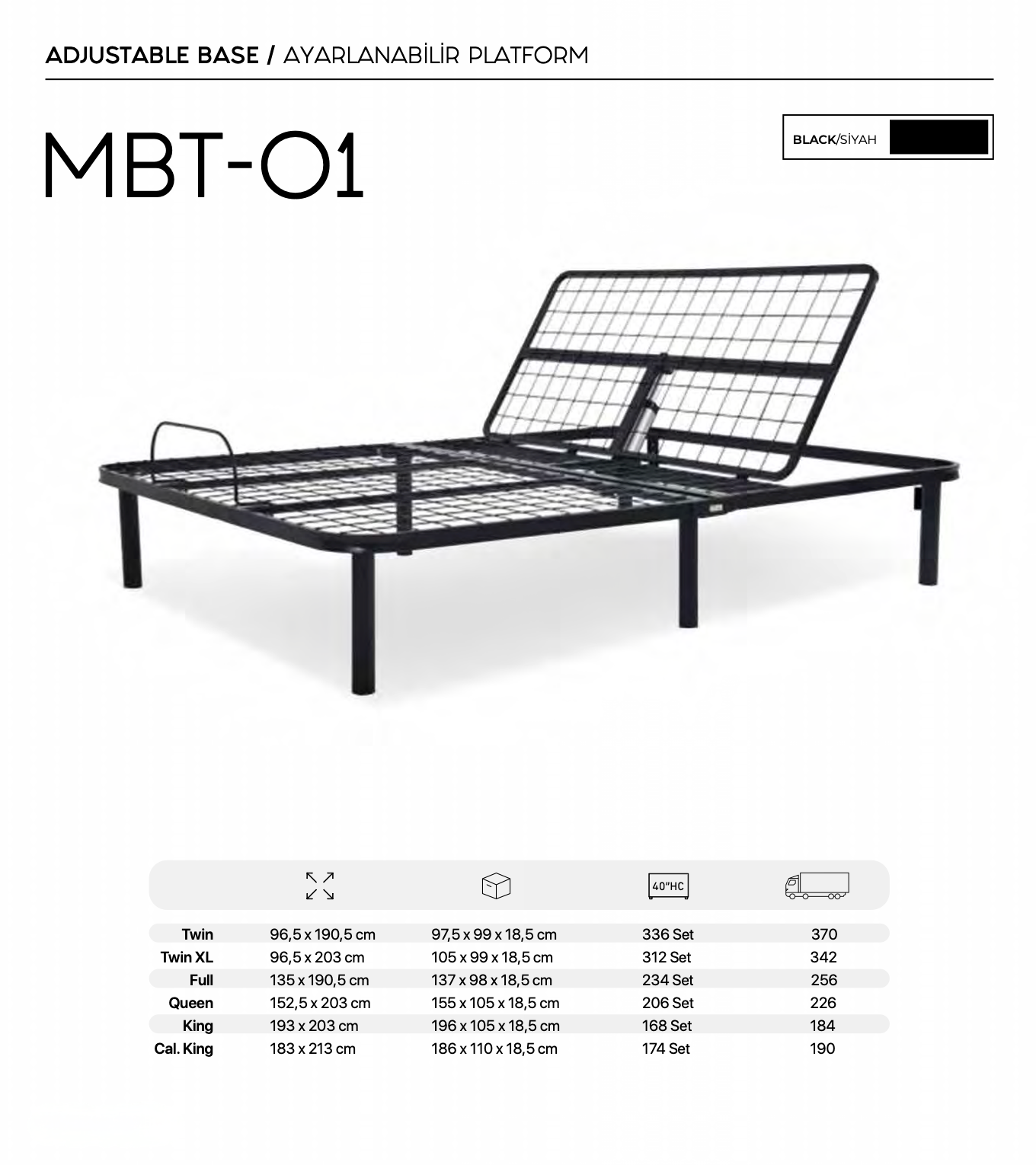 Manual Adjustable Bed Base – MBT-01 1