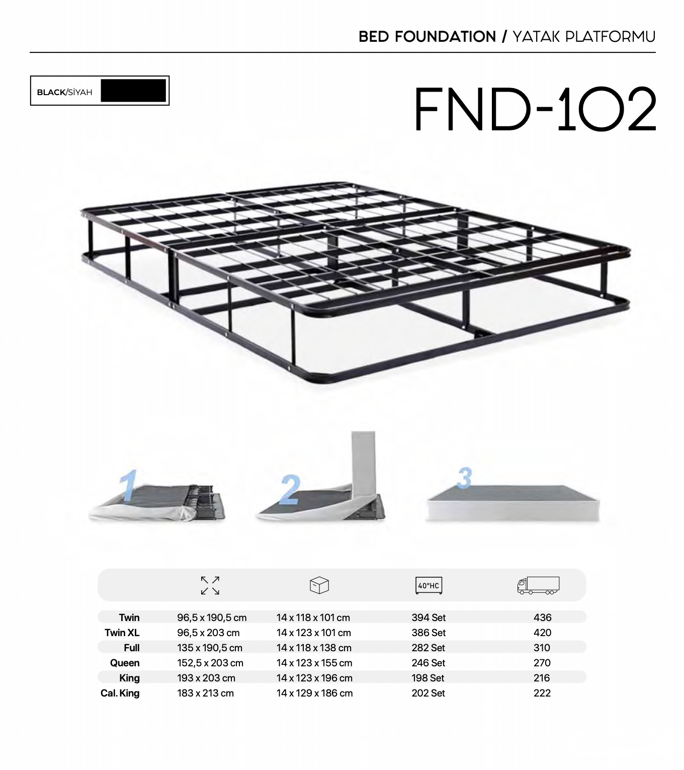 Metal Bed Foundation – FND-102 1