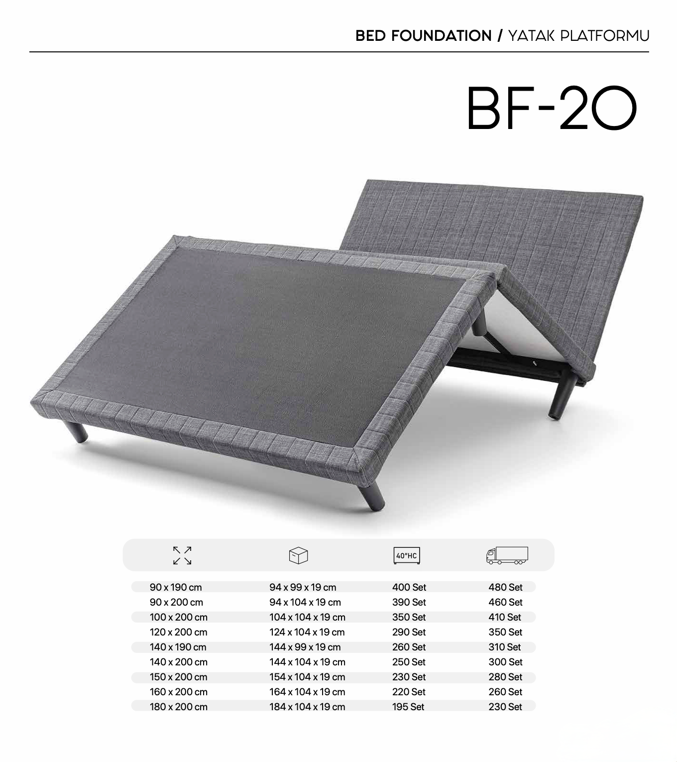 Adjustable Fabric Bed Foundation – BF-20