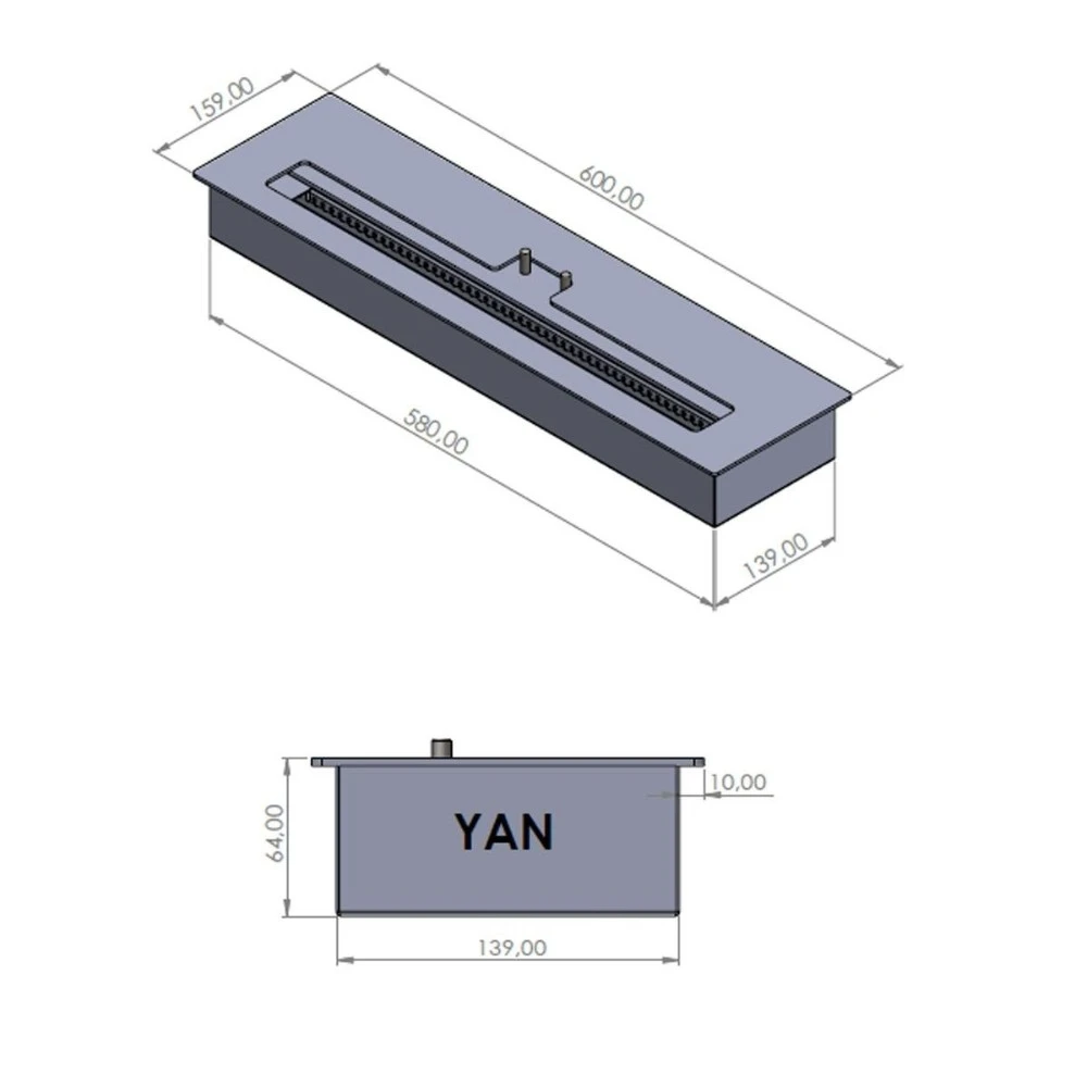 Bioethanol Fireplace Burner 60 cm  thumbnail 2