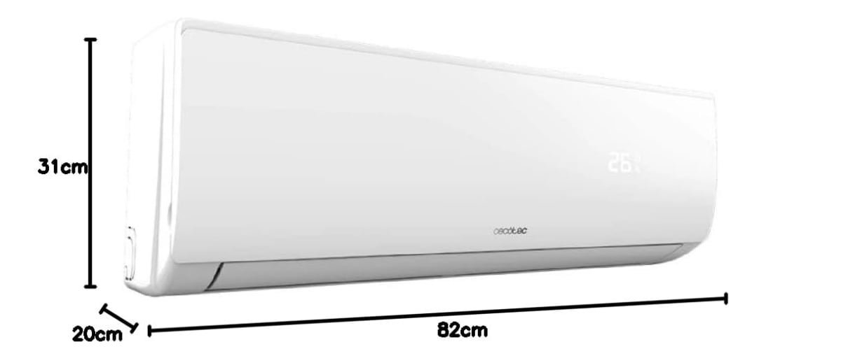 Aire acondicionado split Cecotec AirClima 9000 Smartfresh blanco con pantalla LED y dimensiones 82x31x20 cm