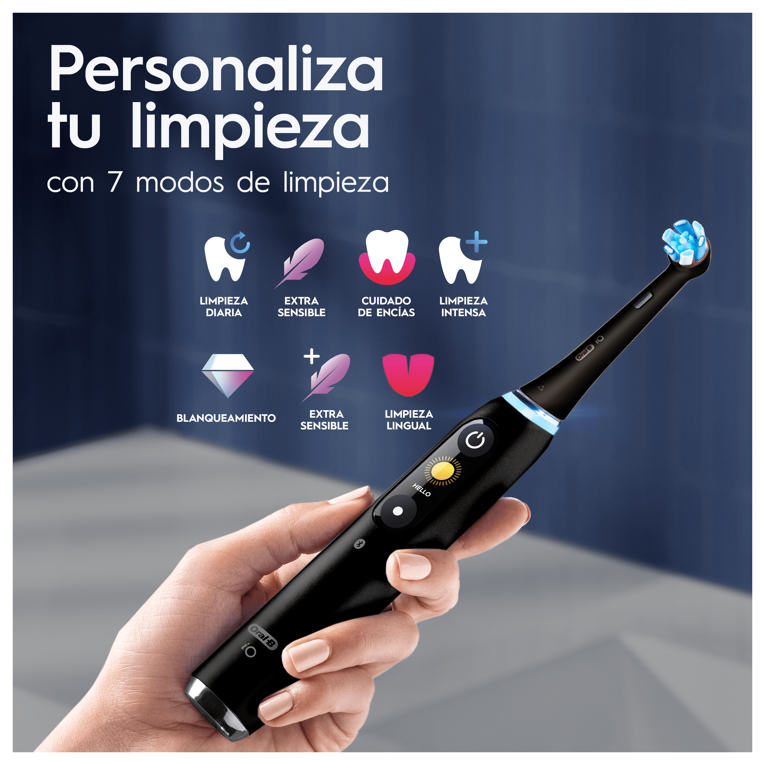 Cepillo Oral-B iO 9 negro con pantalla y 7 modos de limpieza