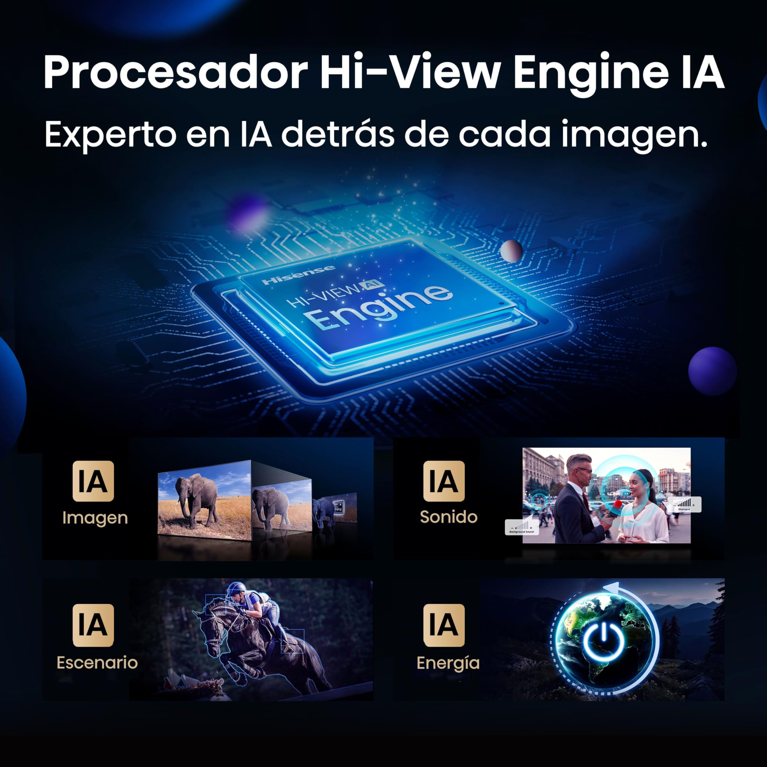 Procesador Hi-View Engine IA de Hisense para mejor calidad visual y sonora