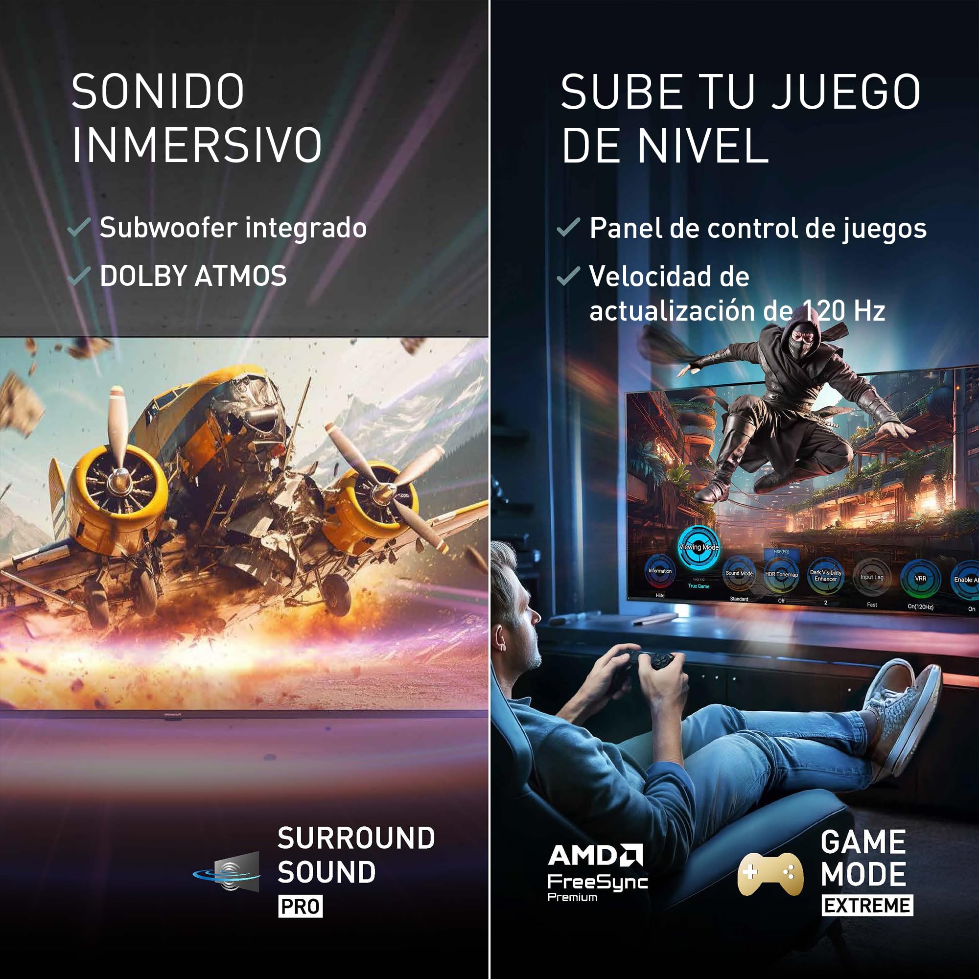 Panasonic TV 55W85BEZ con Dolby Atmos y modo juego 120Hz