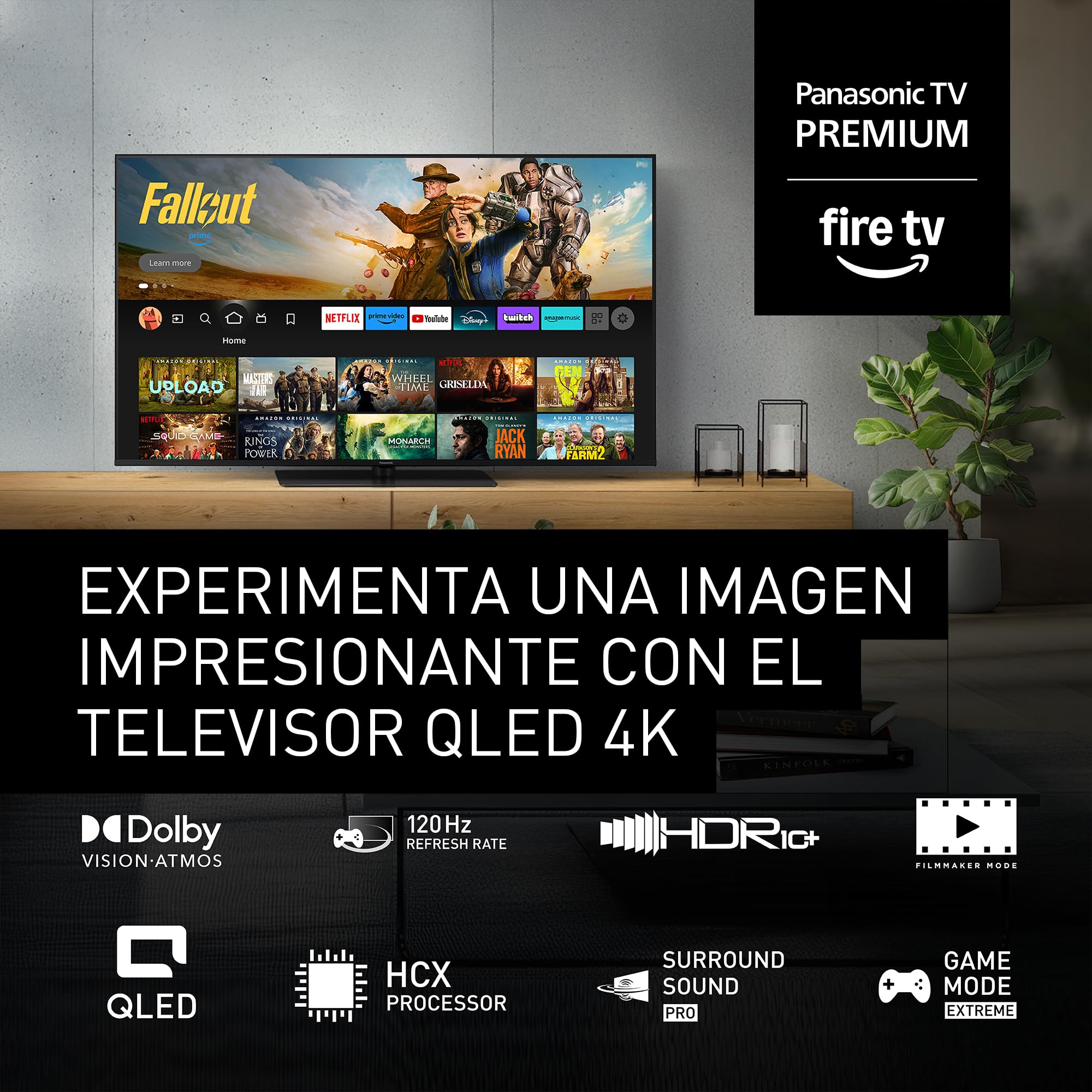 Panasonic QLED 4K Smart TV con Fire TV y Dolby Atmos