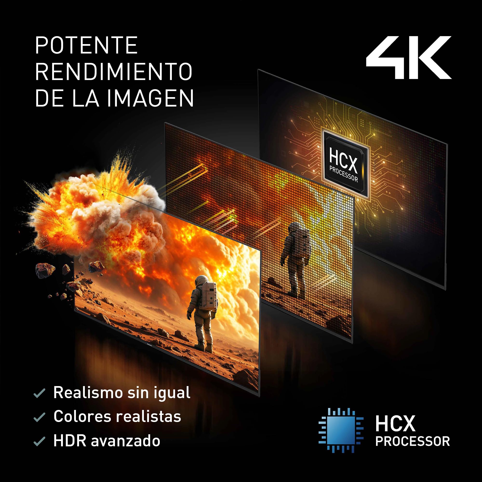 Televisor Panasonic 4K QLED con procesador HCX y HDR avanzado