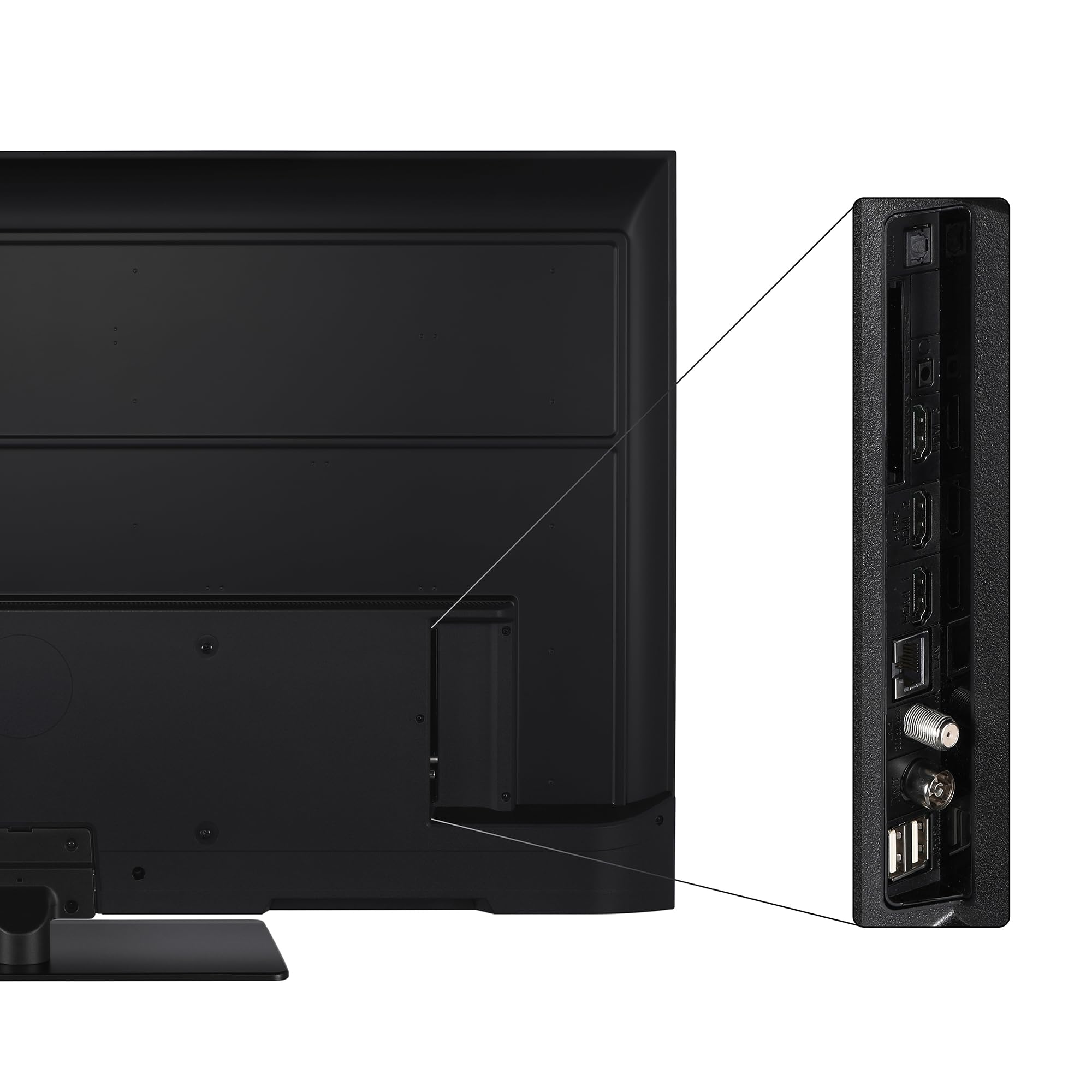 Panel trasero y puertos del TV Panasonic 55W85BEZ QLED 4K