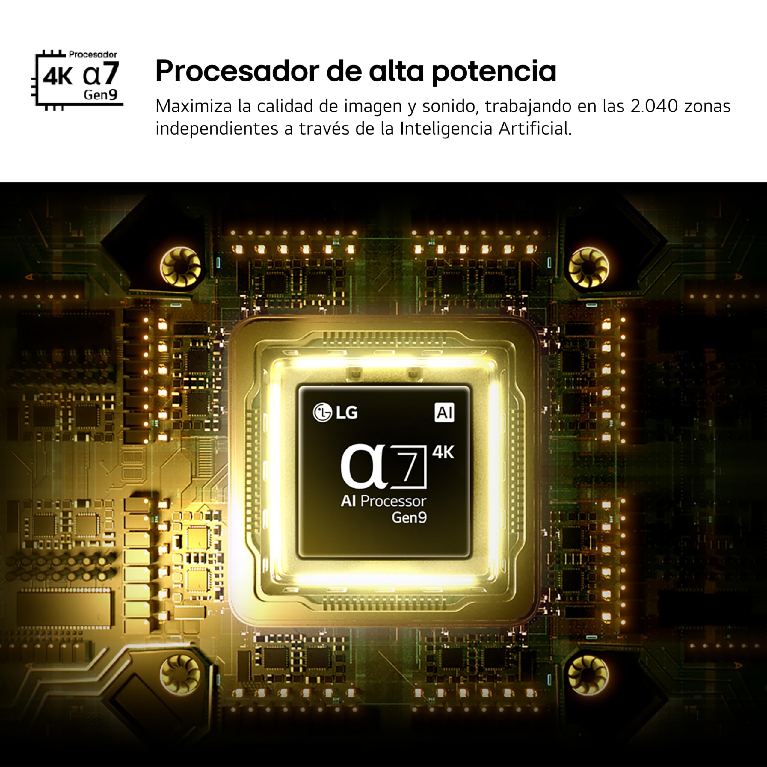 Procesador Alpha 7 Gen9 AI de LG para TV 4K