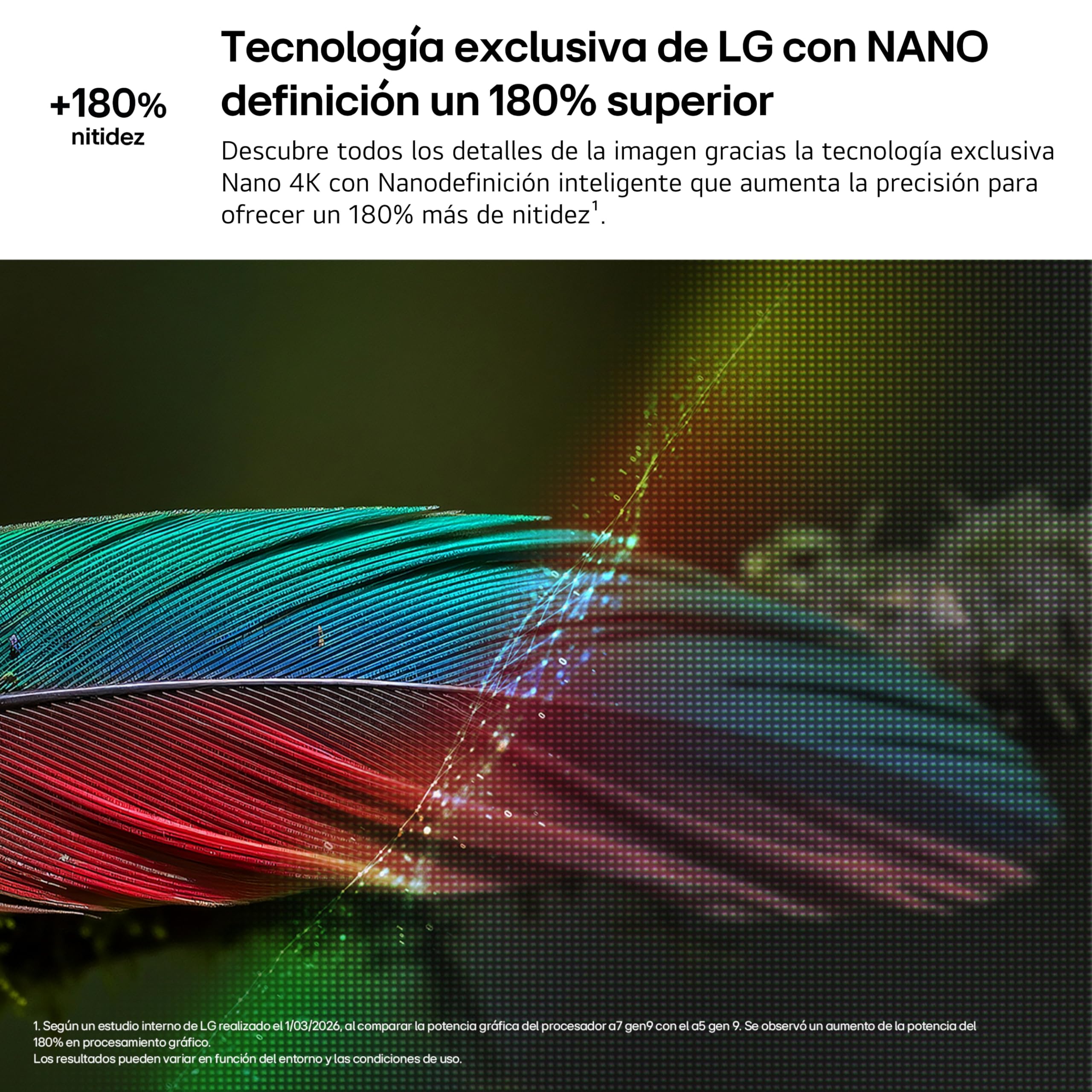 LG Nano 4K TV con 180% más nitidez y detalles vibrantes