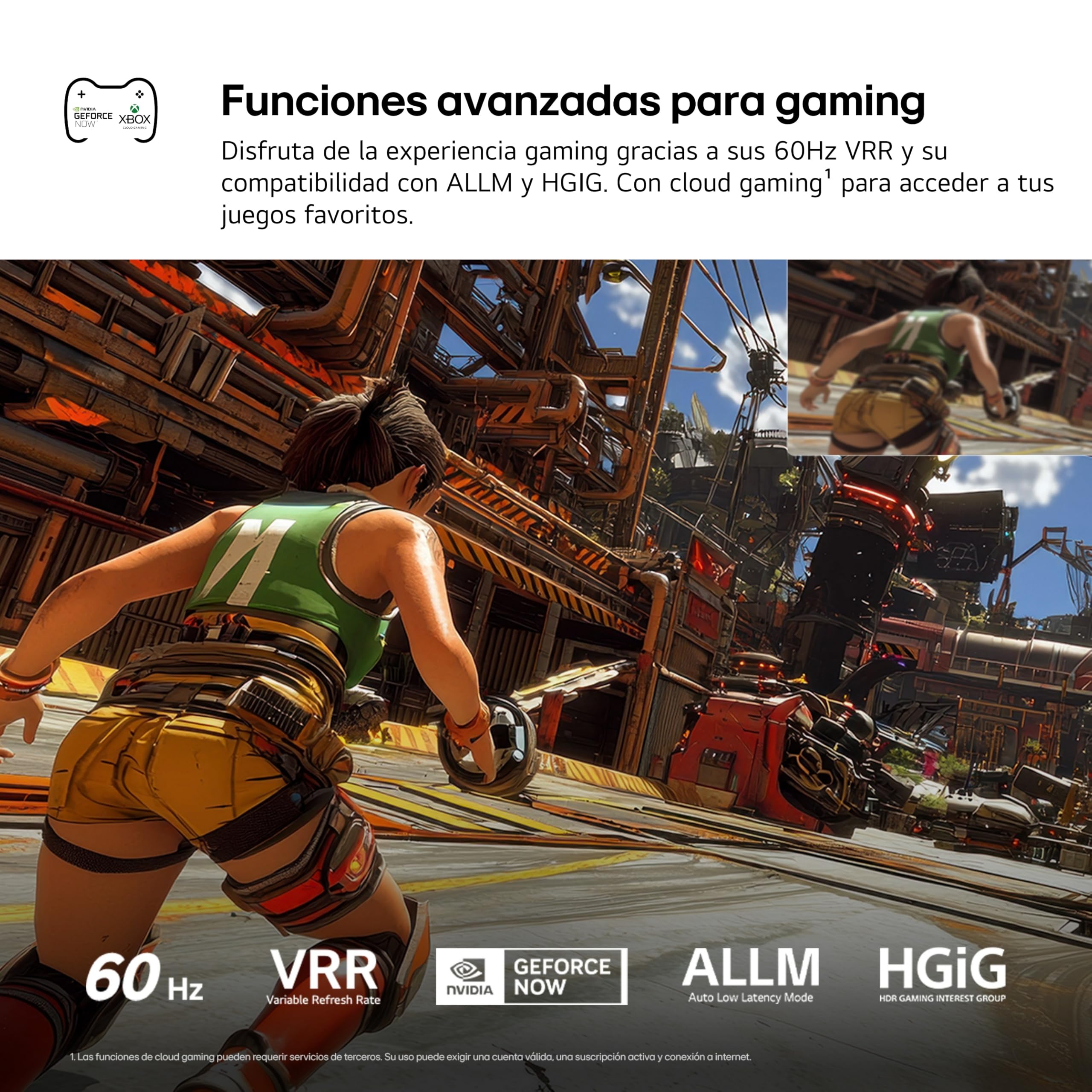 TV LG gaming con 60Hz VRR, ALLM y compatibilidad GeForce Now