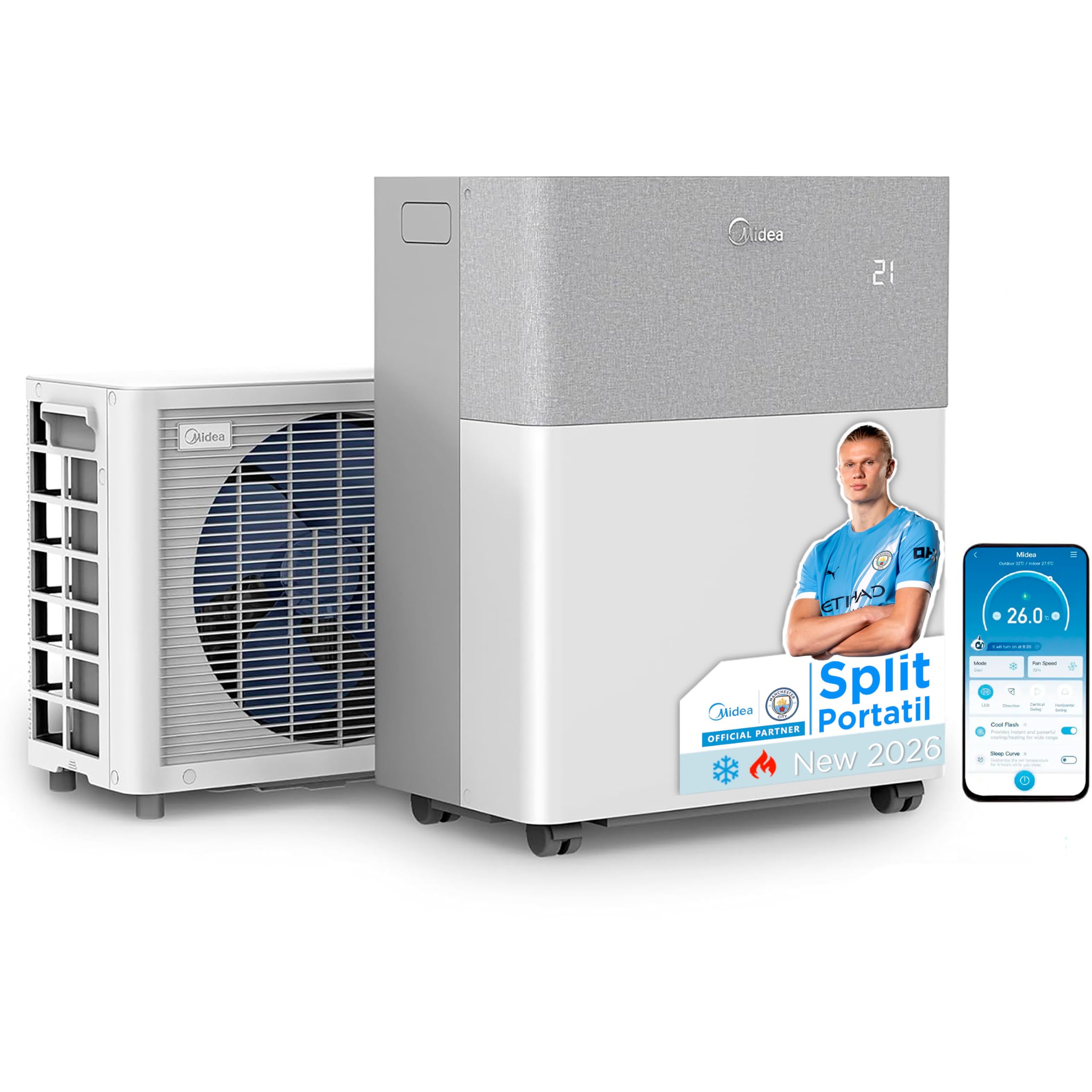 Midea Portasplit aire acondicionado portátil 4 en 1 con app y WiFi