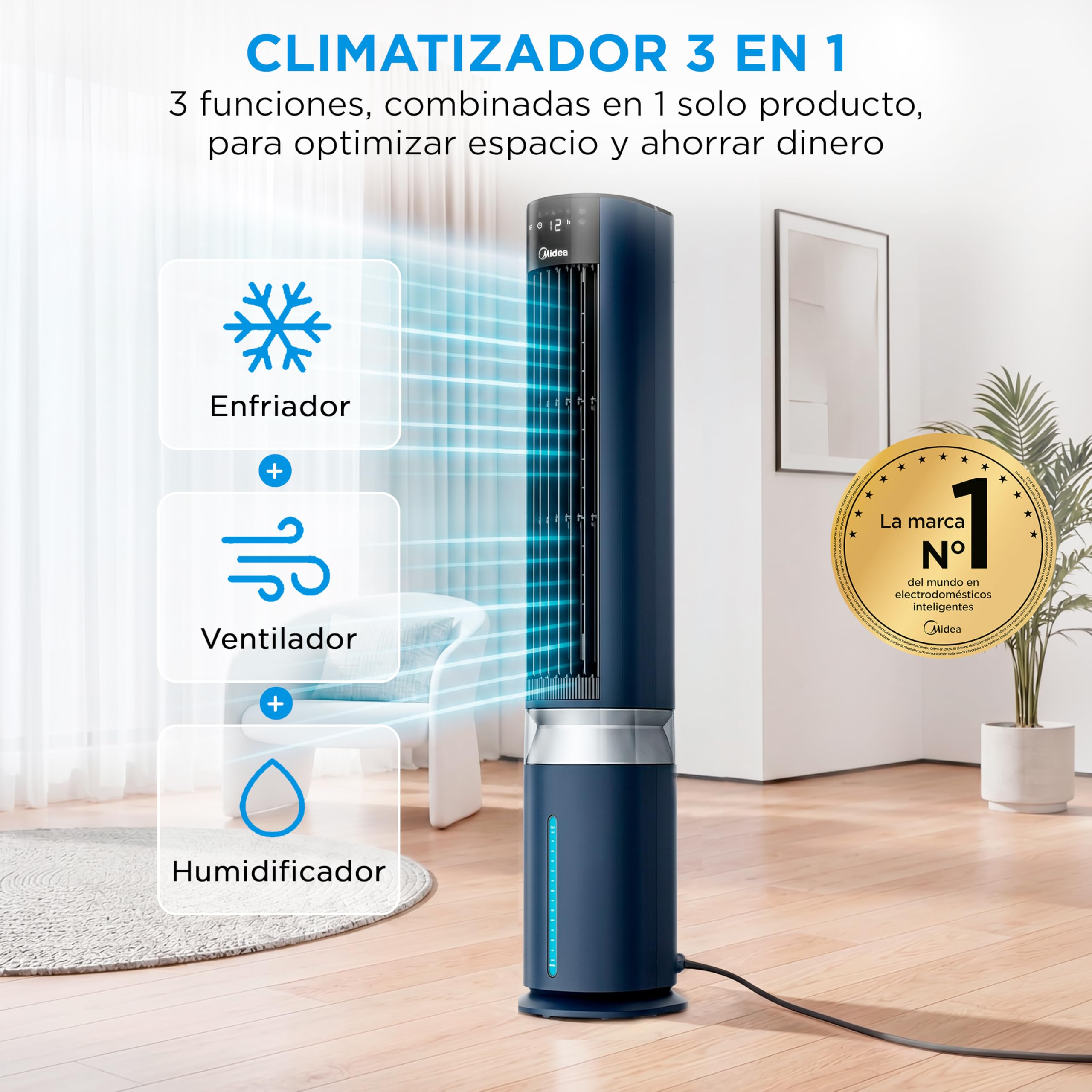Climatizador evaporativo MIDEA 3 en 1 con enfriador, ventilador y humidificador