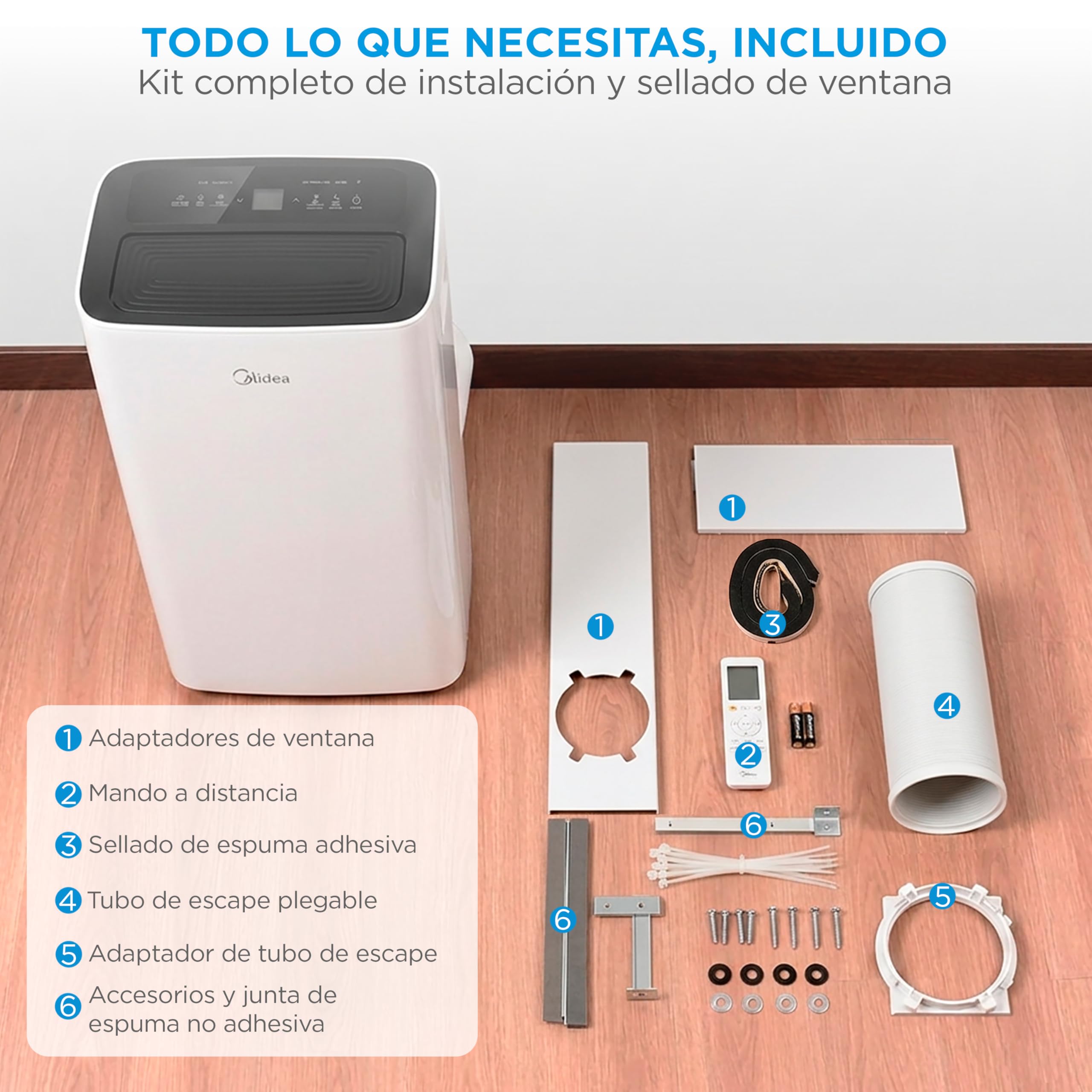Aire acondicionado portátil MIDEA con kit de ventana incluido
