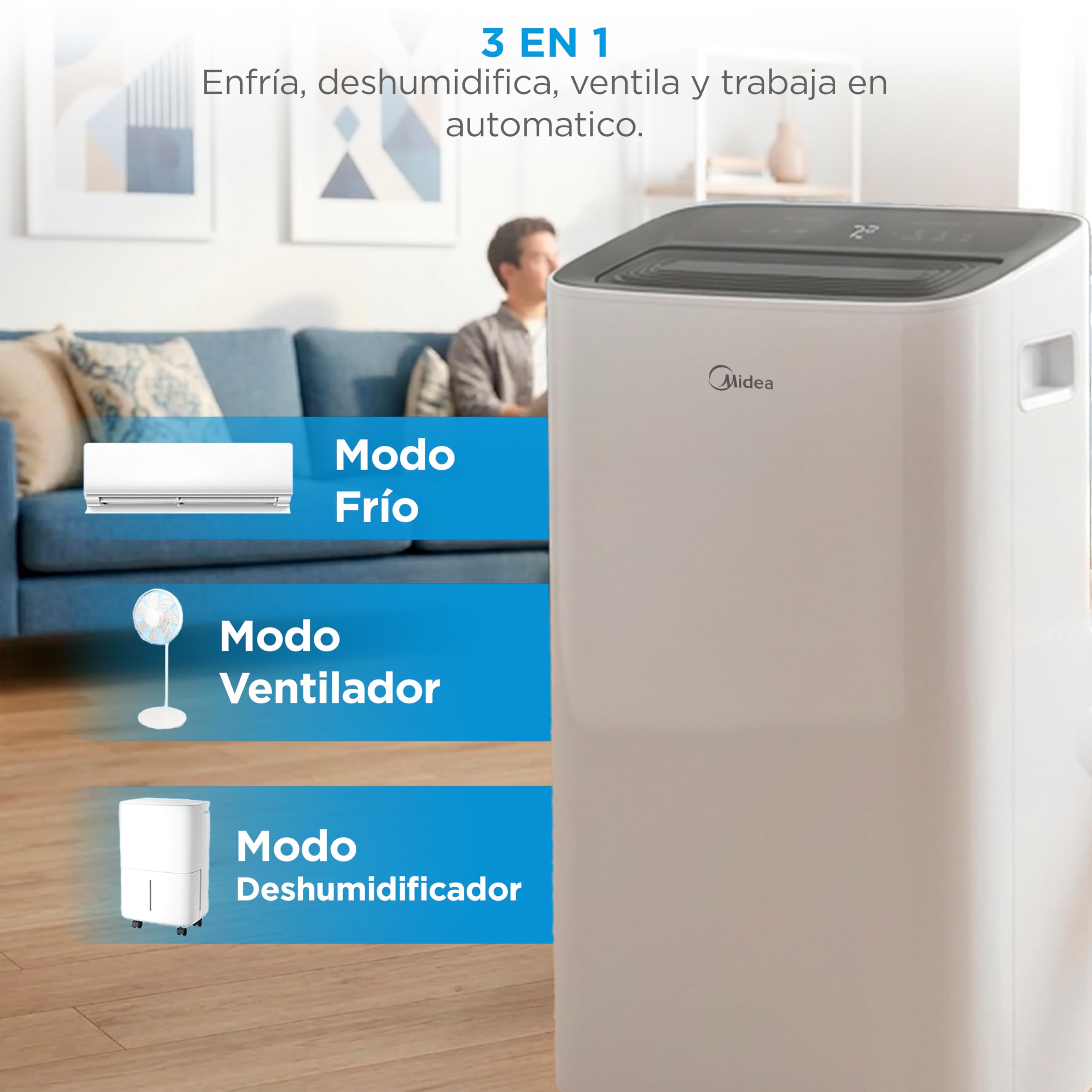 Aire acondicionado portátil MIDEA Pingüino 3 en 1 para hogar