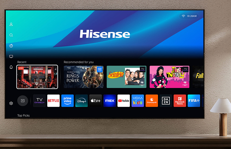 Televisor Hisense smart con apps de streaming en pantalla