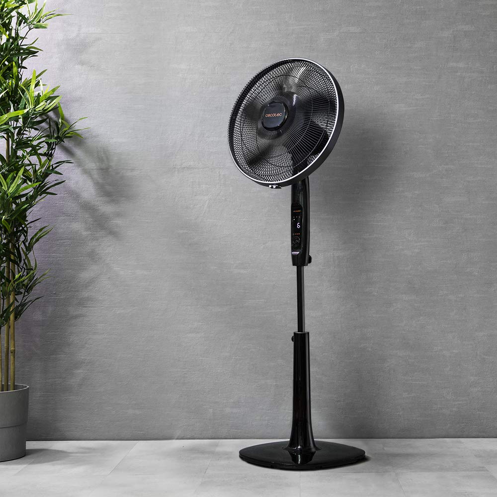 Ventilador de pie Cecotec EnergySilence 1020 ExtremeConnected negro con mando a distancia, temporizador y 6 velocidades.