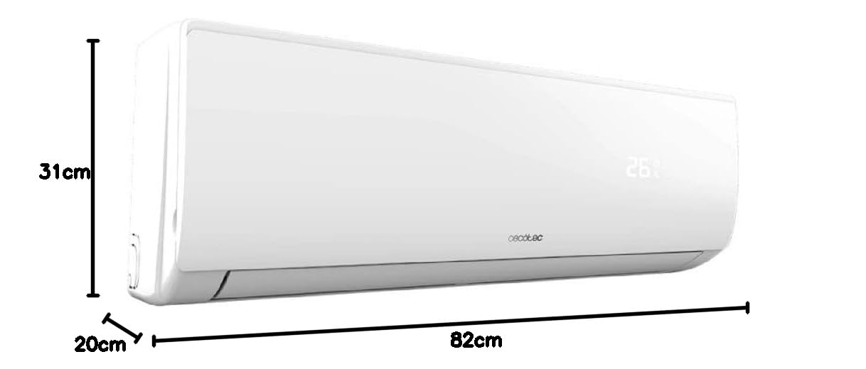 Aire acondicionado split Cecotec AirClima 9000 Smartfresh blanco con pantalla LED y dimensiones 82x31x20 cm