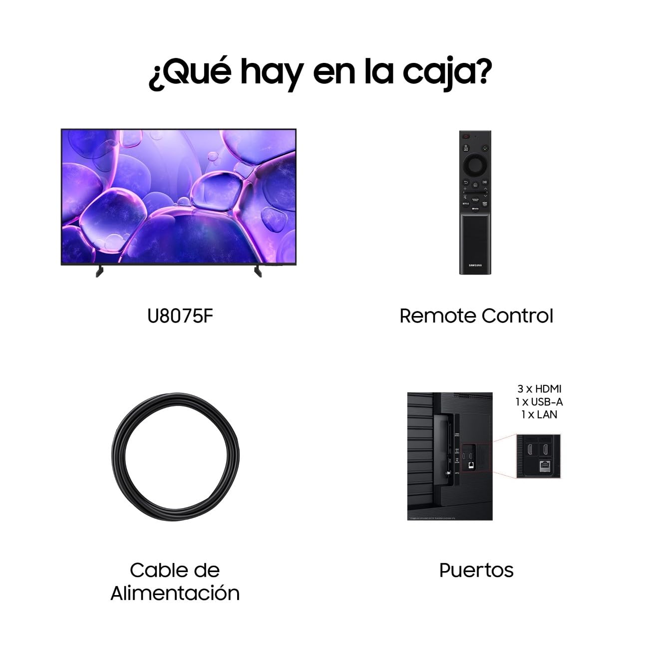 Componentes incluidos del Samsung TV 55