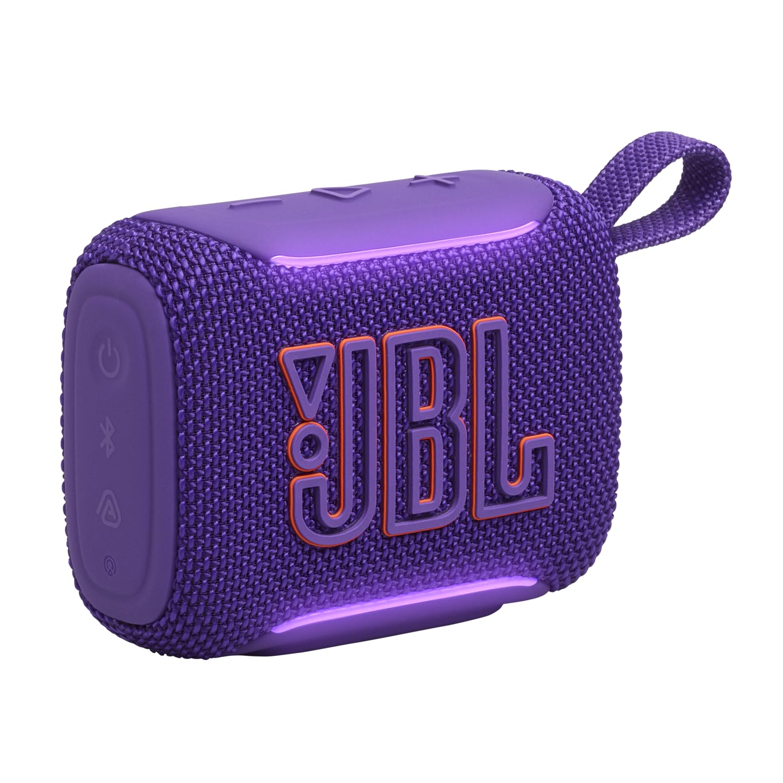 Altavoz Bluetooth JBL Go 5 ultraportátil color morado con sonido Pro, impermeable IP68 y correa de transporte