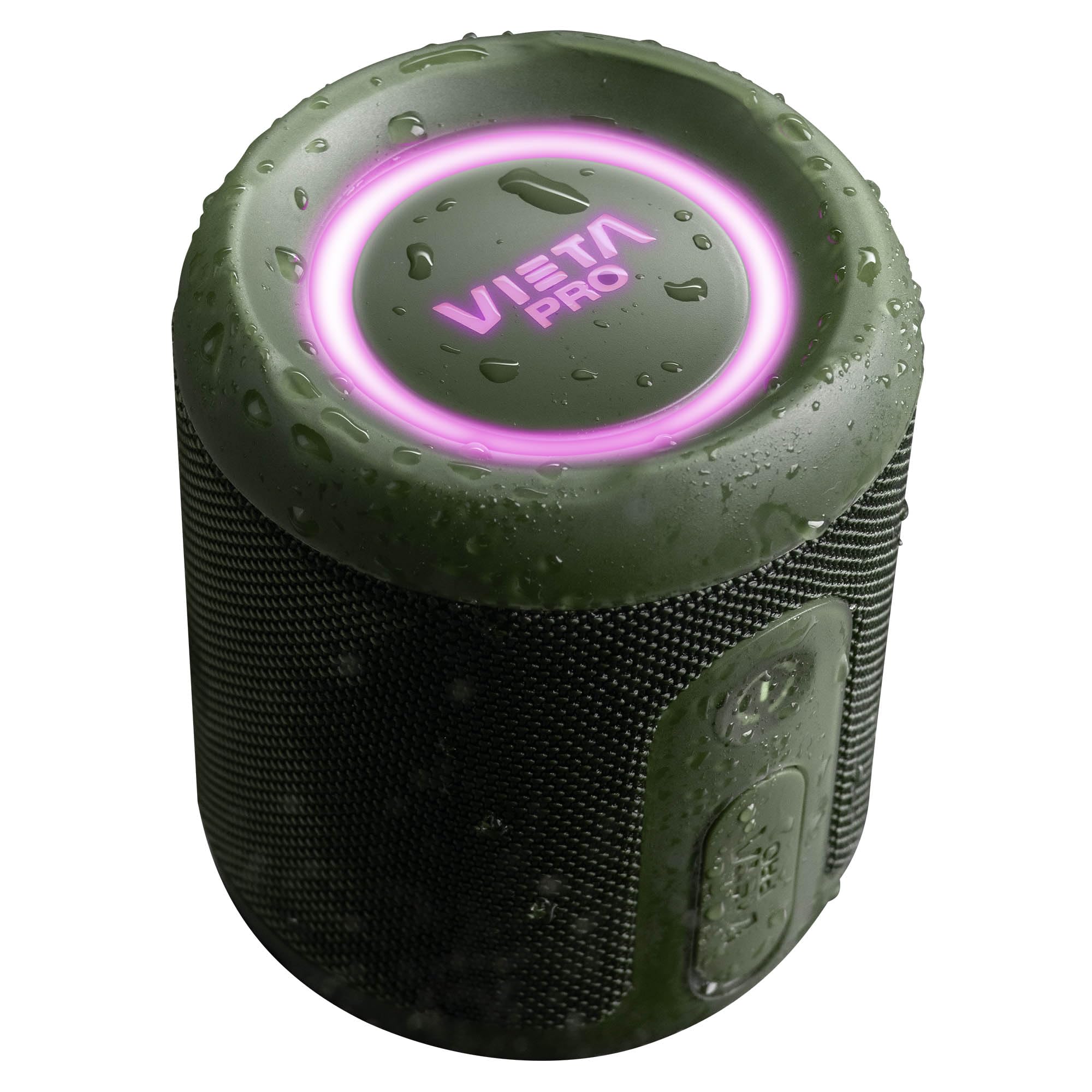 Altavoz Vieta Pro Easy 4 verde con luces RGB rosa y resistencia al agua IPX7