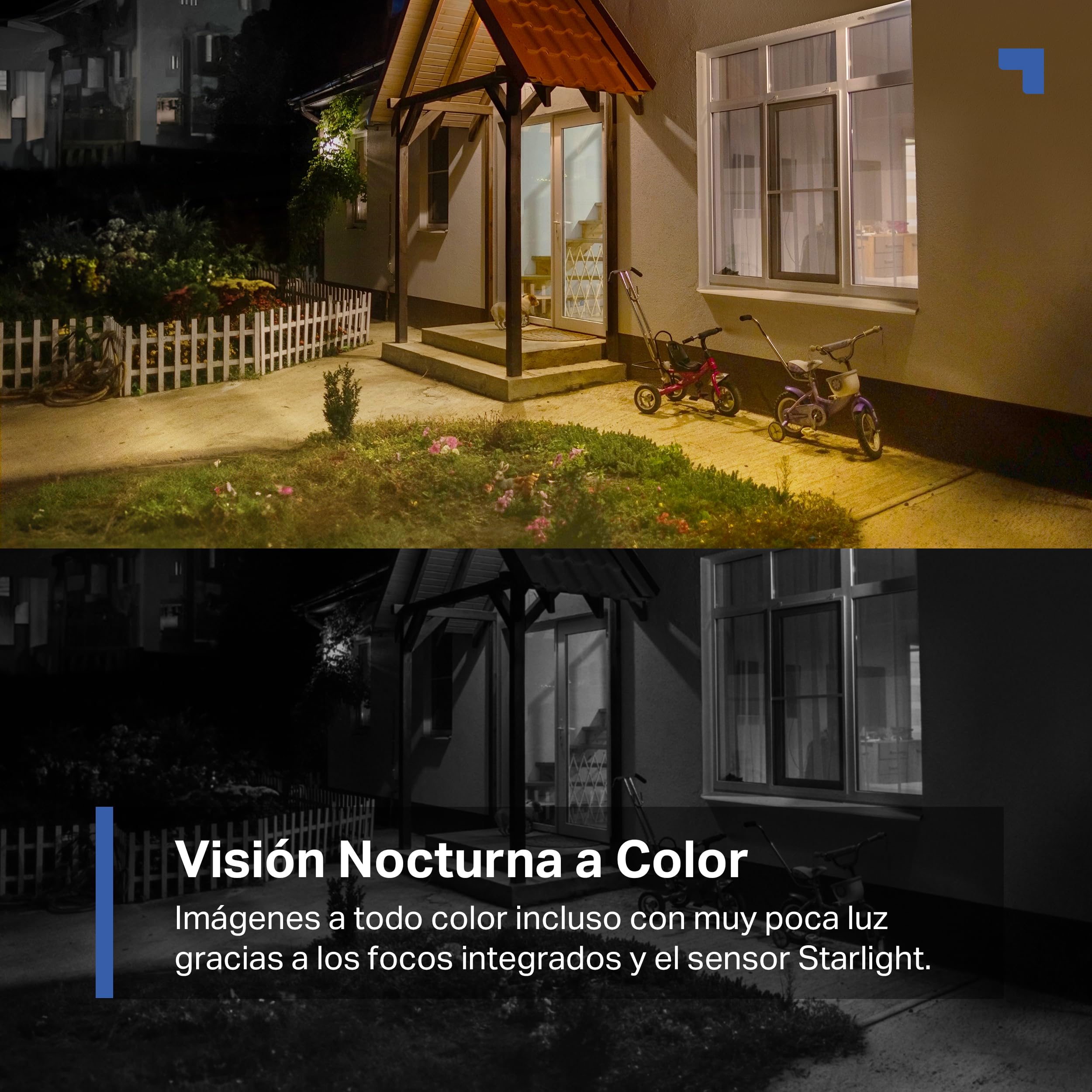 Visión nocturna a color del kit de cámara de vigilancia solar exterior Tapo C410