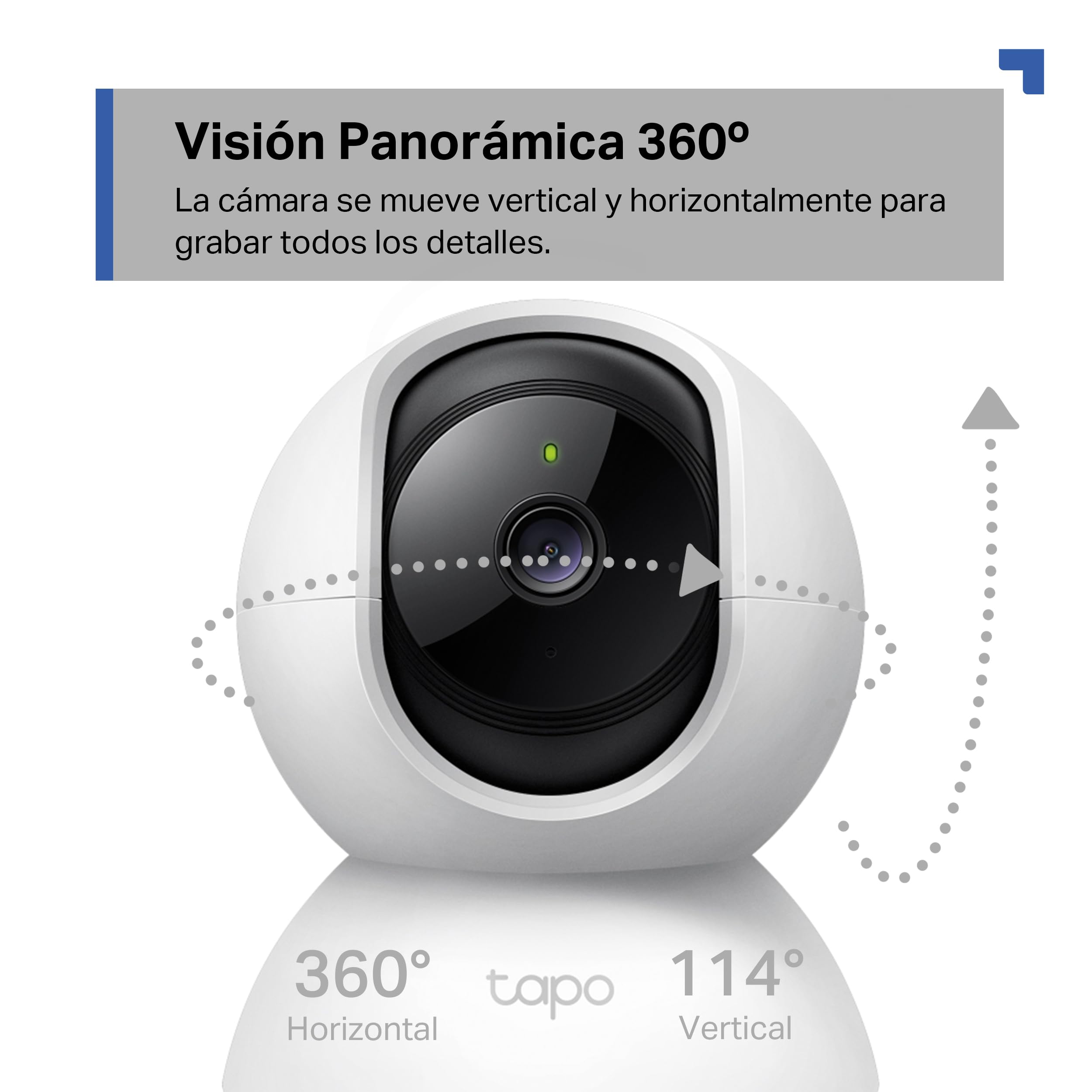 Cámara IP WiFi Tapo C210 con movimiento 360 grados y visión panorámica