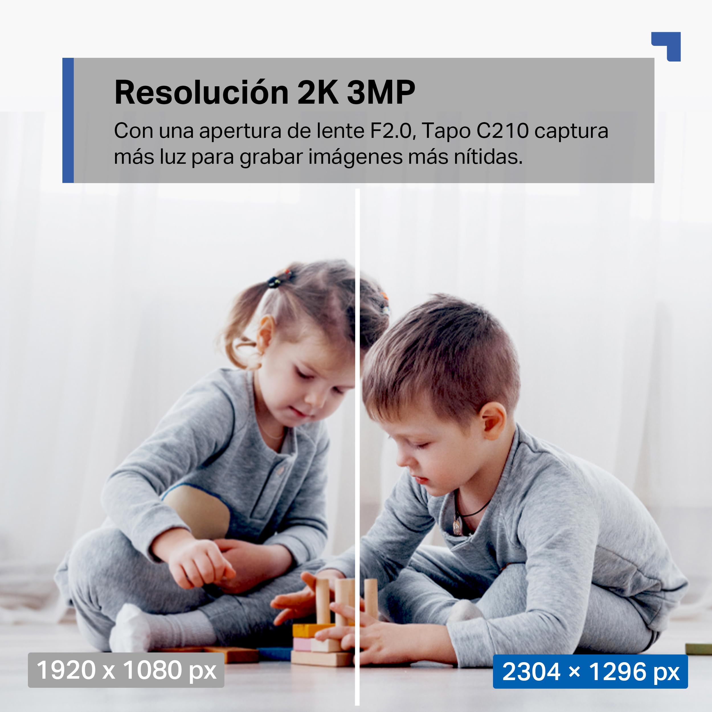 Comparación imagen niños jugando calidad 2K 3MP cámara Tapo C210