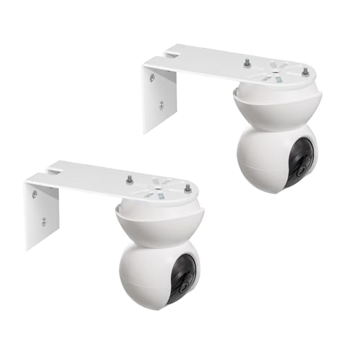 Cámara seguridad blanca con soporte metálico para pared