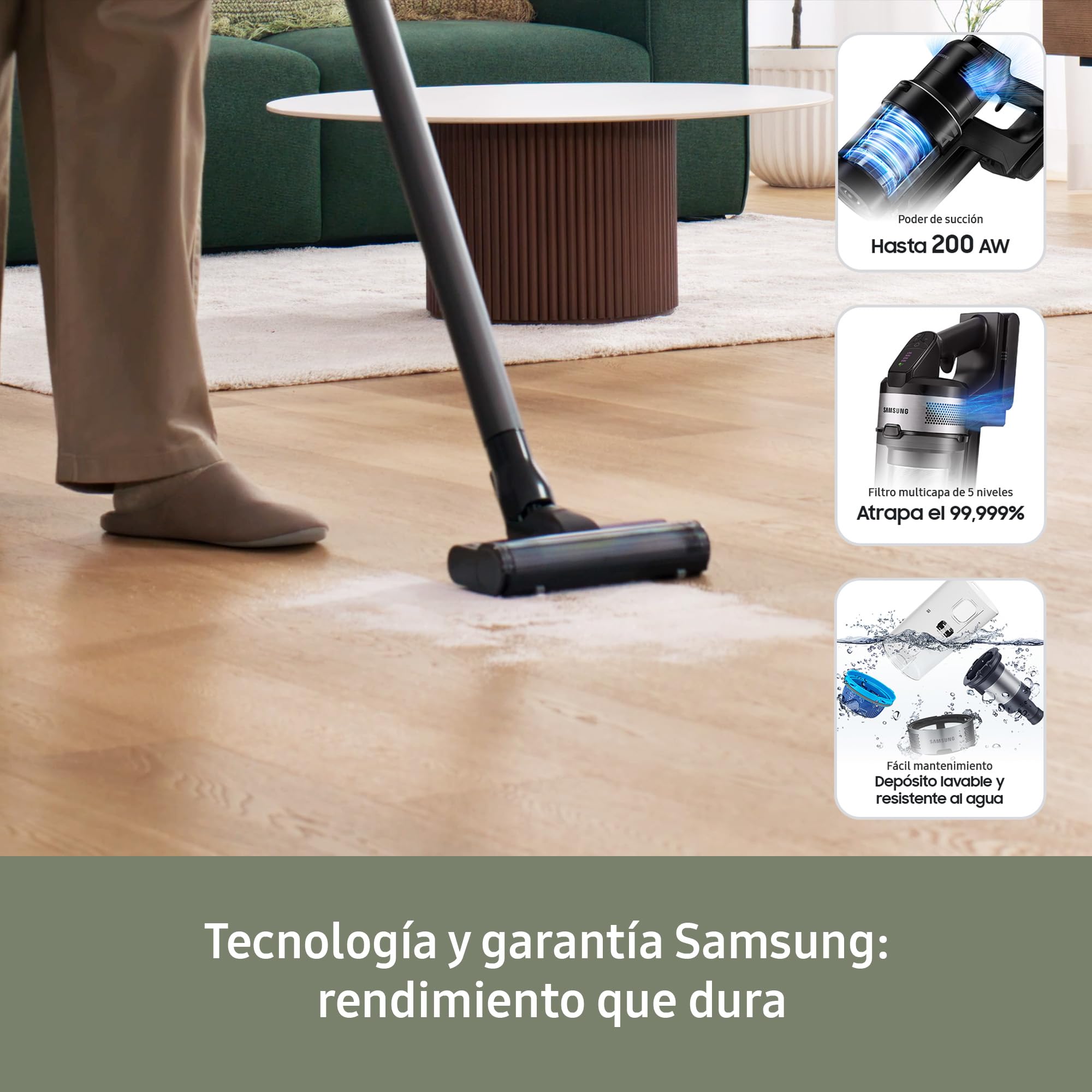 Aspiradora Samsung Jet 75E Pet sin cable con cepillo para mascotas