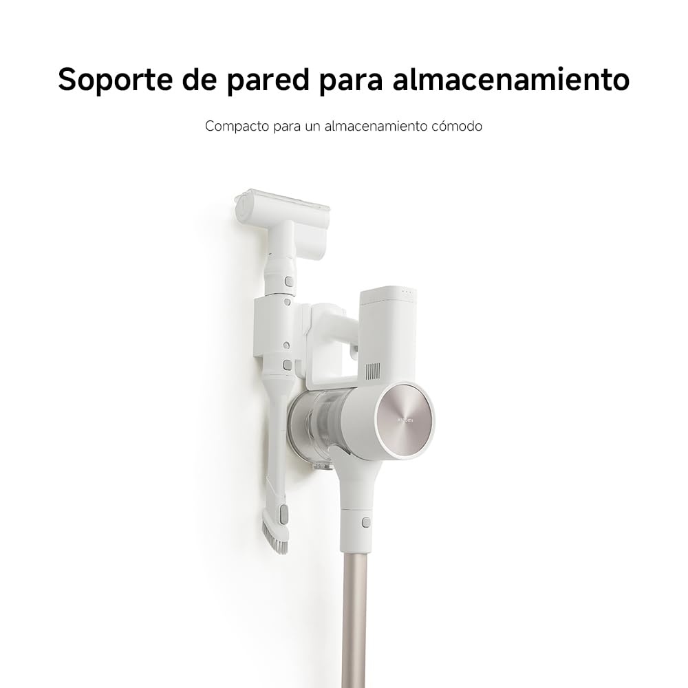 Aspiradora inalámbrica Xiaomi G20 en soporte de pared blanco