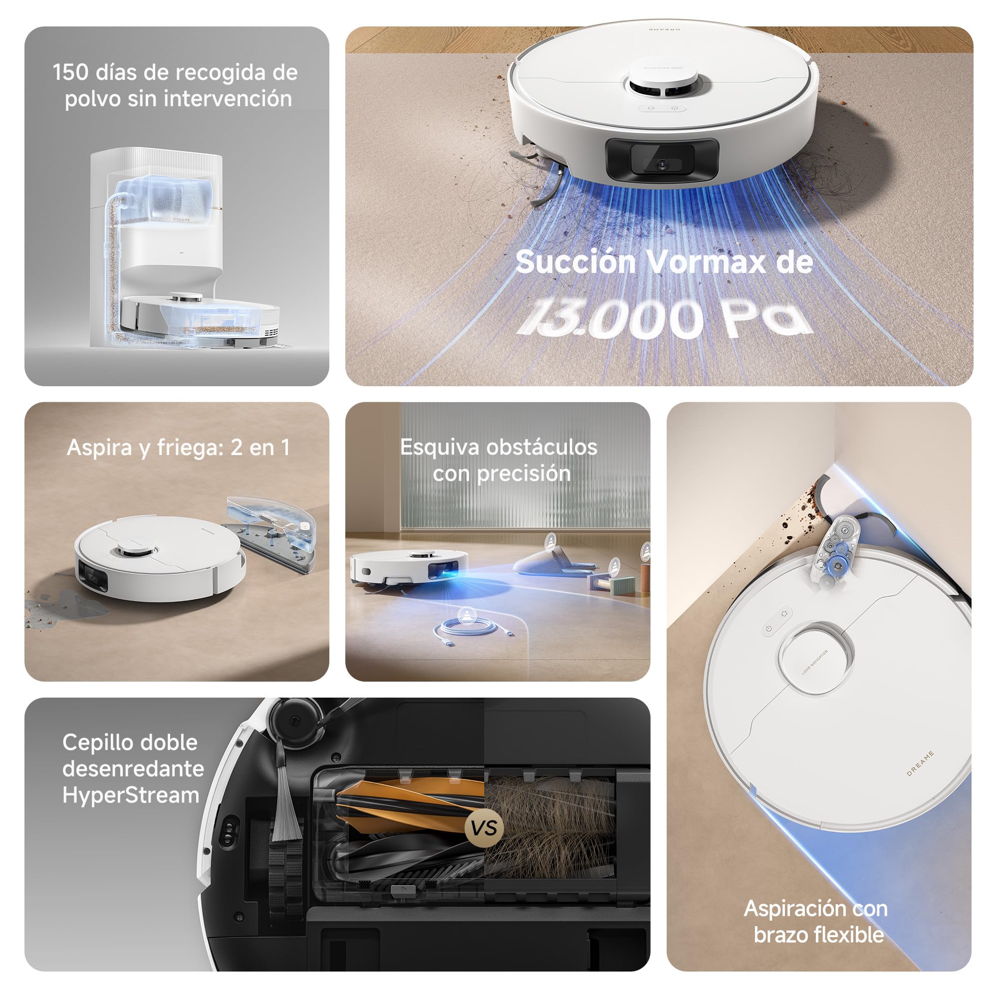 Robot aspirador Dreame D20 Pro Plus con funciones y tecnología avanzada