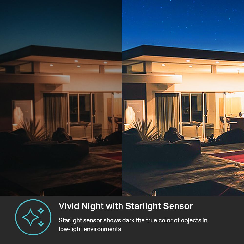 Comparación del sensor starlight de la Kasa KC420WS en una escena exterior nocturna
