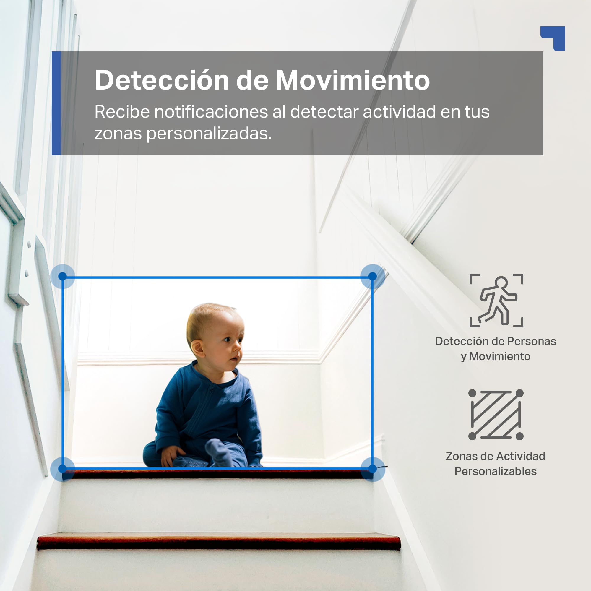 Cámara Tapo Wi-Fi interior con detección de movimiento y zonas personalizables para vigilar bebés