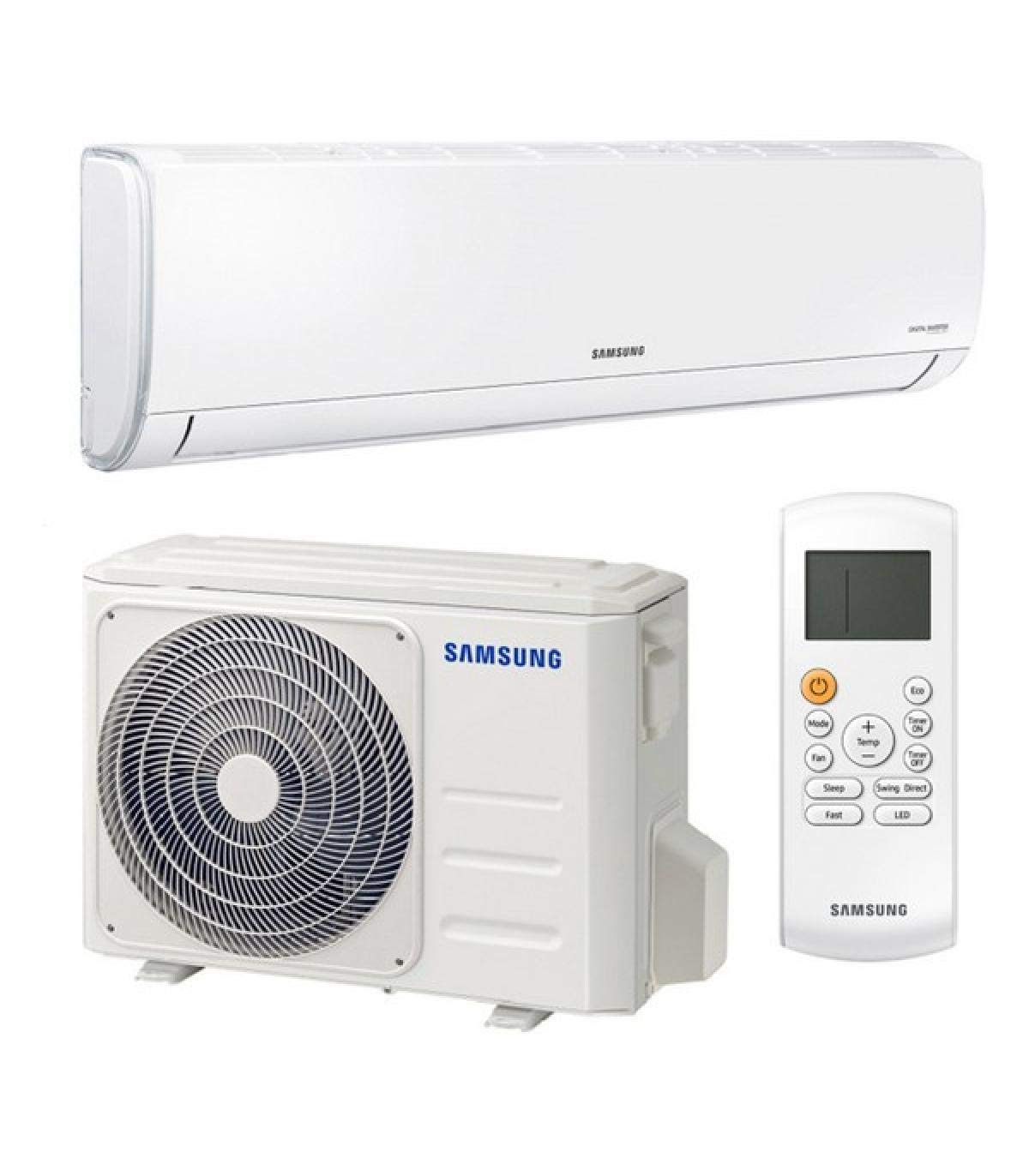 Conjunto Samsung FAR12ART con unidad interior, unidad exterior y mando