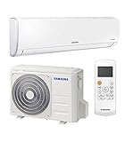 Unidades interior y exterior Samsung con el mando a distancia incluido